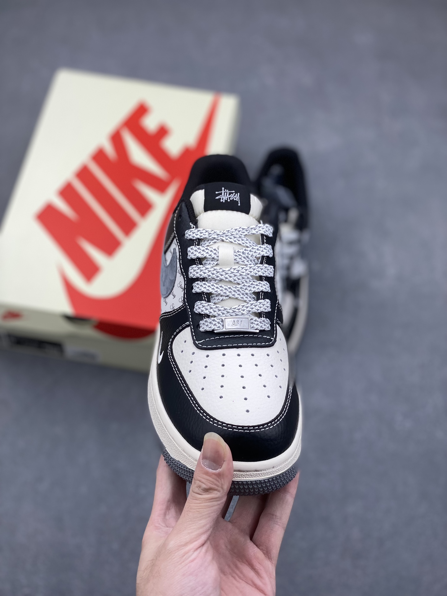 Nike Air Force 1 '07 Low Stussy Black/Grey: Limited Edition Comfort Shoes 3 i1731878316 5589 0