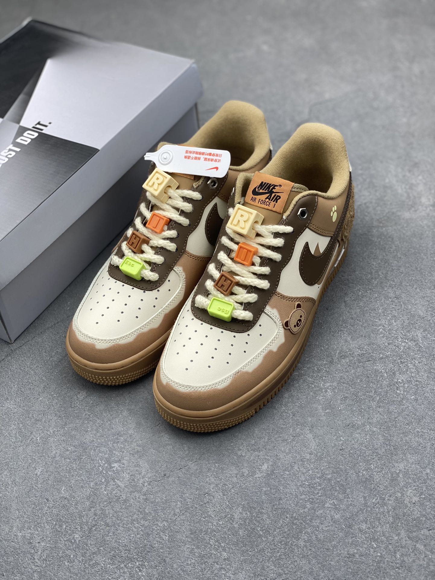 Nike Air Force 1 '07 Low Custom 'Melaleuca Bear' Sneakers - Style & Comfort 9 i1732037026 1970 1
