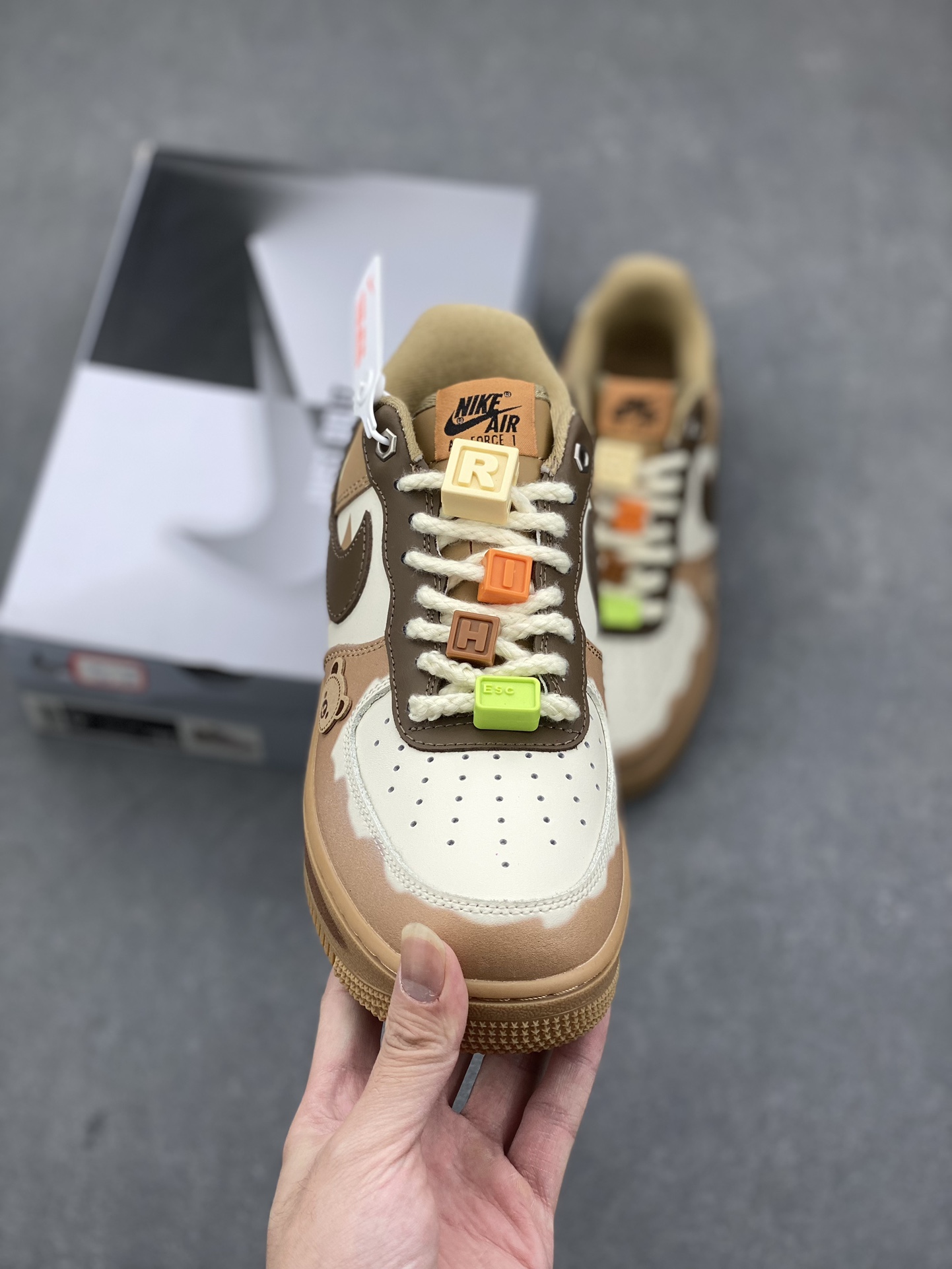 Nike Air Force 1 '07 Low Custom 'Melaleuca Bear' Sneakers - Style & Comfort 3 i1732037026 515 5