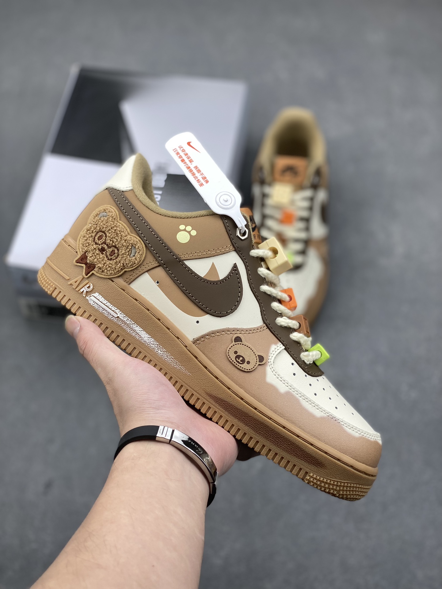 Nike Air Force 1 '07 Low Custom 'Melaleuca Bear' Sneakers - Style & Comfort 2 i1732037026 779 4