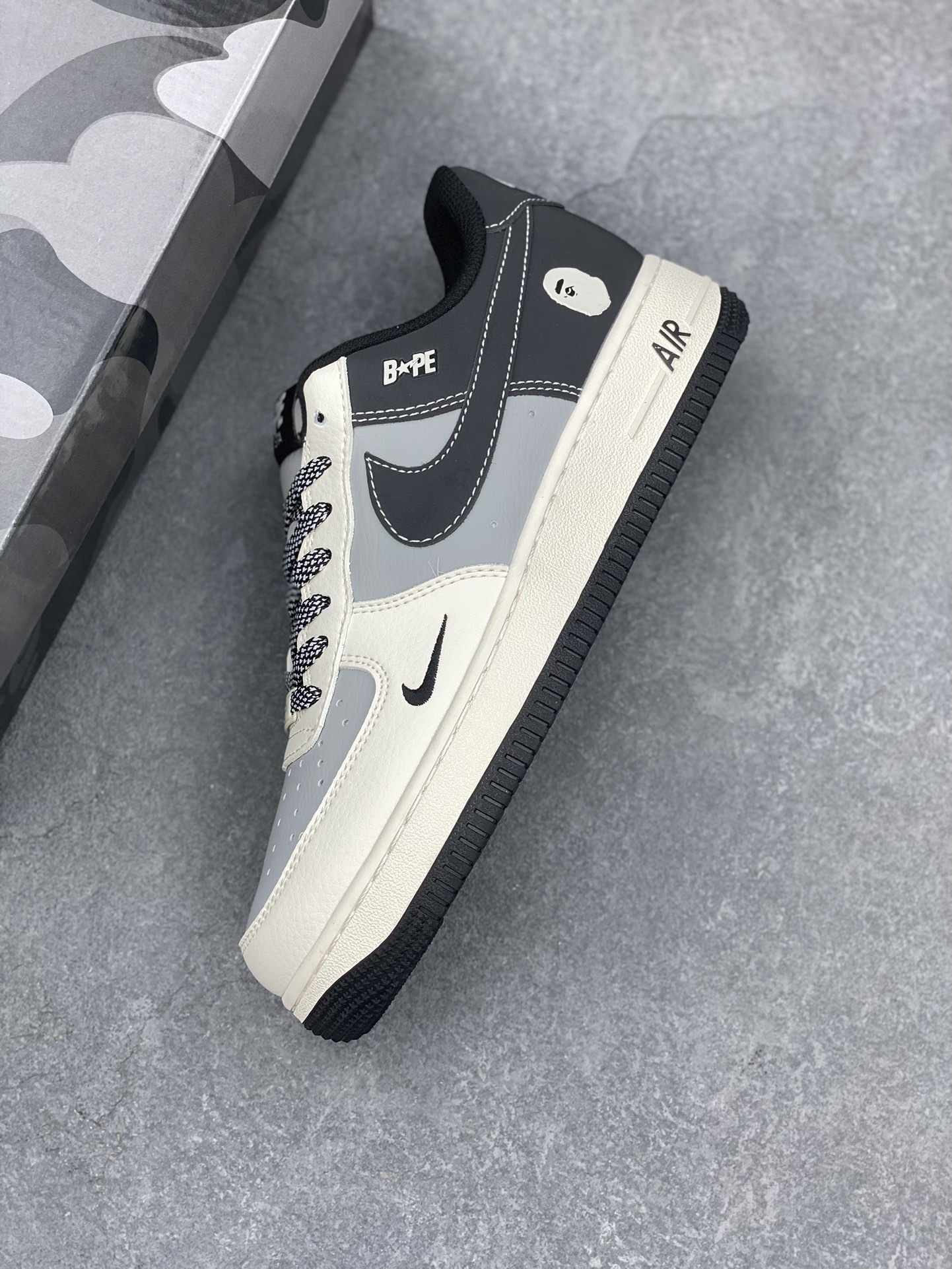 Nike Air Force 1 '07 Low Bape Collab Sneakers - Gray & Black, Limited Edition 8 i1732050628 2664 7