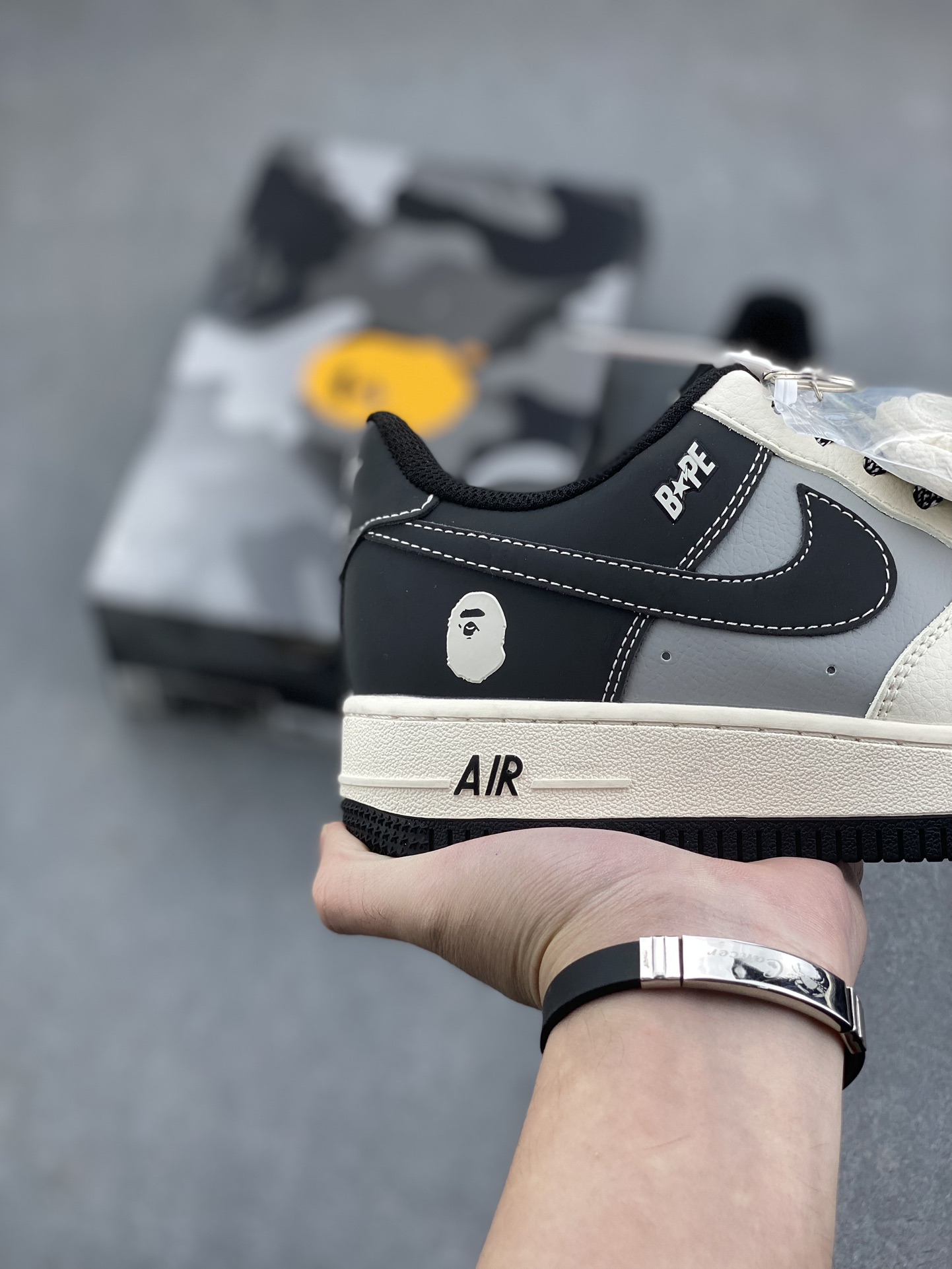 Nike Air Force 1 '07 Low Bape Collab Sneakers - Gray & Black, Limited Edition 6 i1732050628 3988 6