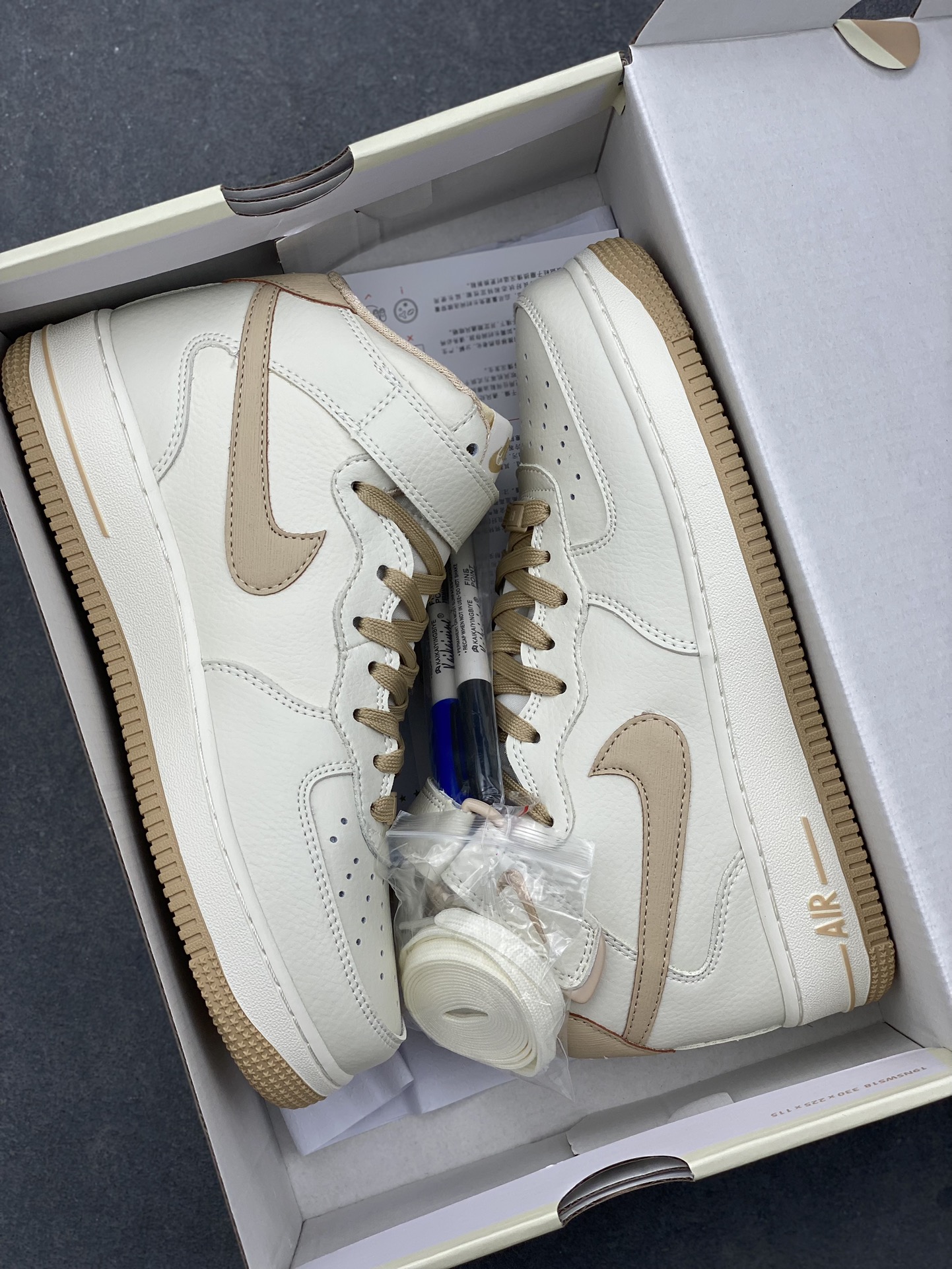 Nike Air Force 1 MID 'Khaki' High-Top Sneakers with Customizable Design 10 i1732136591 5090 0