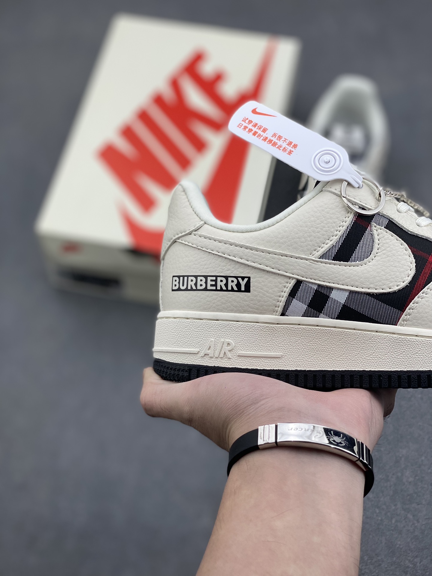 Nike Air Force 1 '07 Low "Burberry" Sneakers - Limited Edition, Cream/Black Check 6 i1732136727 2788 6