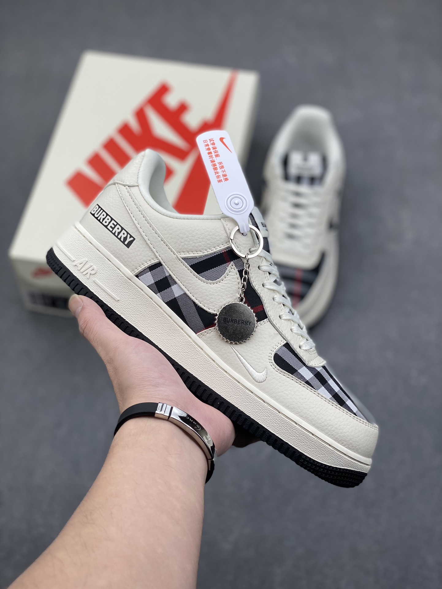 Nike Air Force 1 '07 Low "Burberry" Sneakers - Limited Edition, Cream/Black Check 2 i1732136728 3608 7
