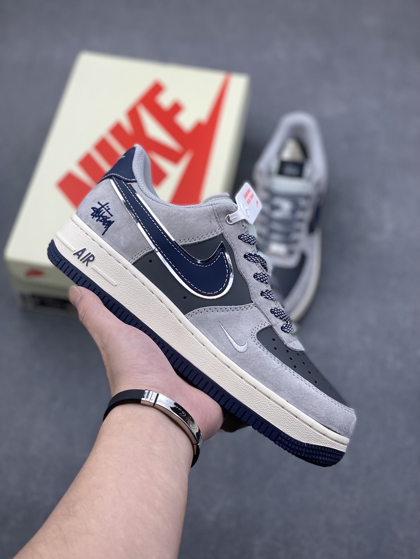 Nike Air Force 1 '07 Low Stussy Collab Gray/Blue Limited Edition Sneakers 2 i1732137056 1108 7