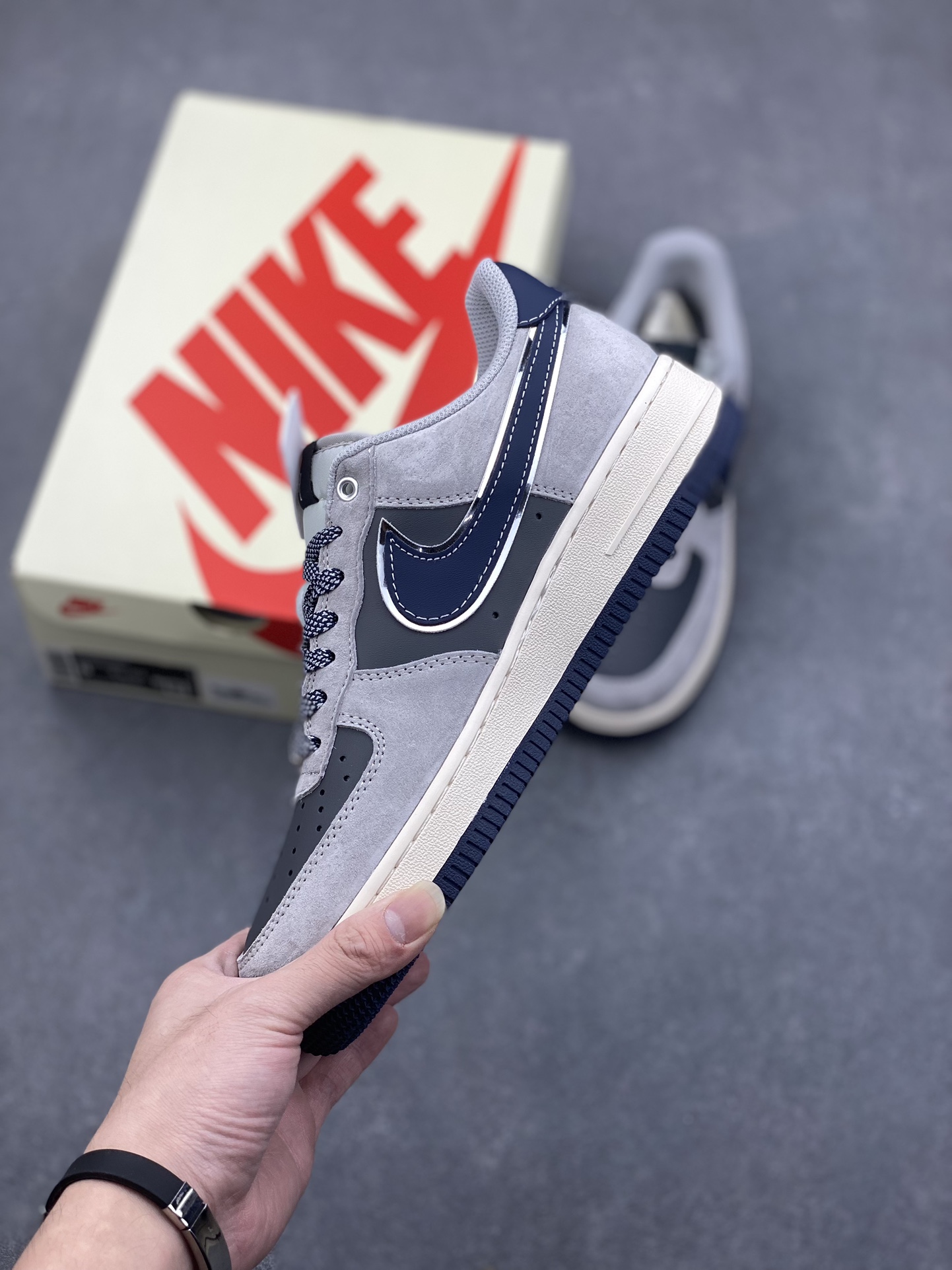 Nike Air Force 1 '07 Low Stussy Collab Gray/Blue Limited Edition Sneakers 4 i1732137064 8678 0