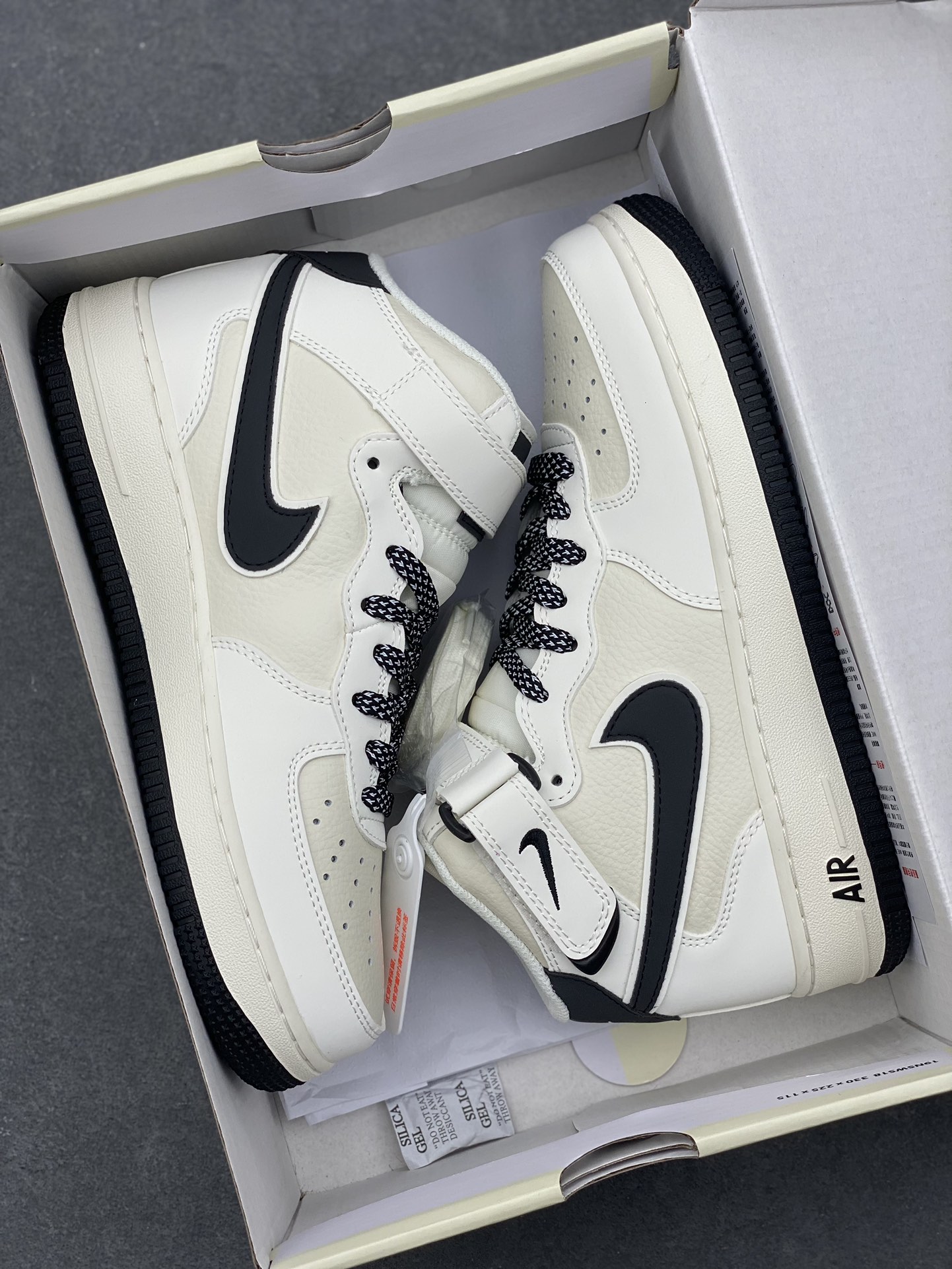 Nike Air Force 1 Mid Ivory Black Sneakers - Original Quality & Comfort 10 i1732212717 4205 4