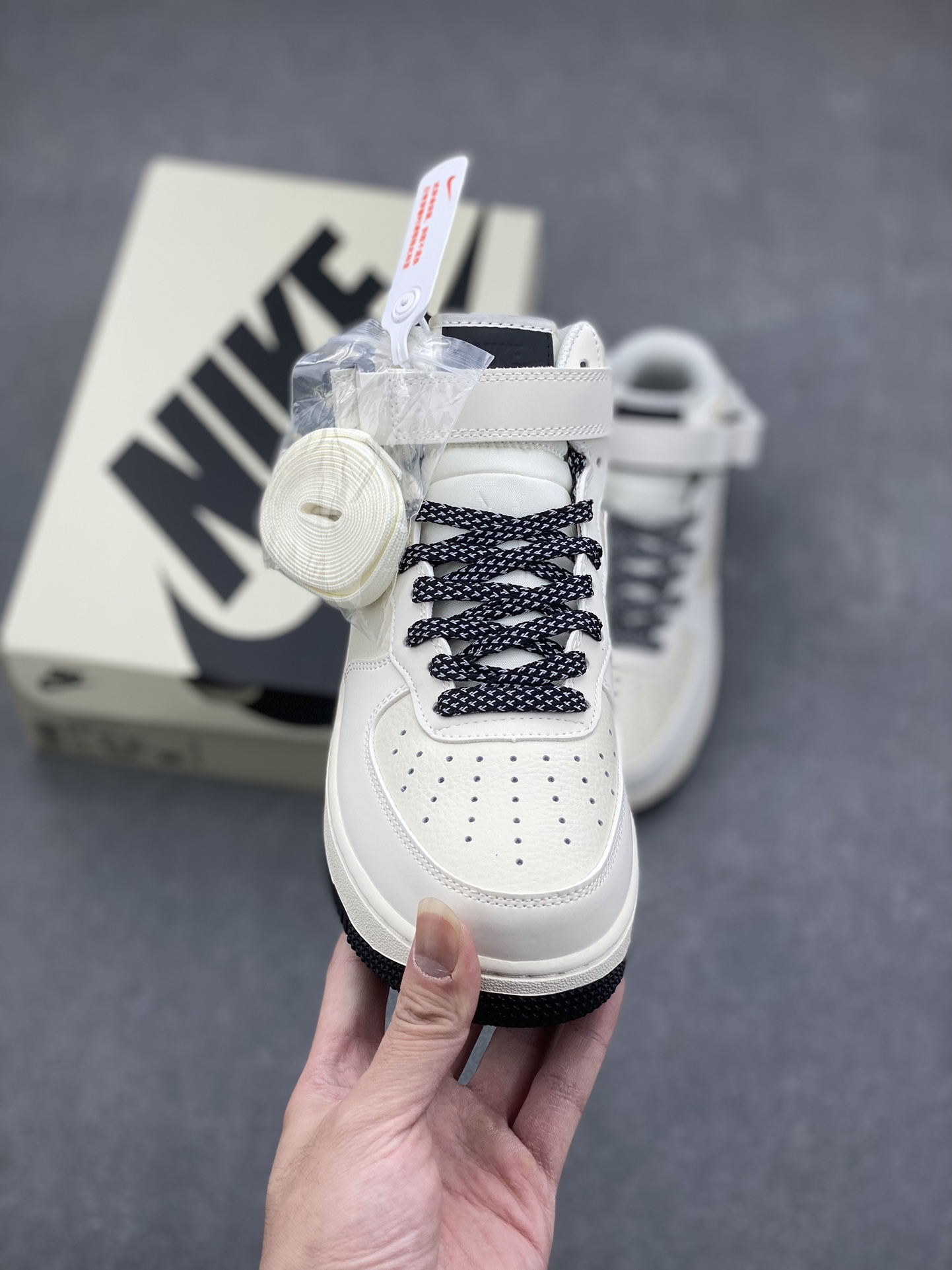 Nike Air Force 1 Mid Ivory Black Sneakers - Original Quality & Comfort 3 i1732212717 4236 5