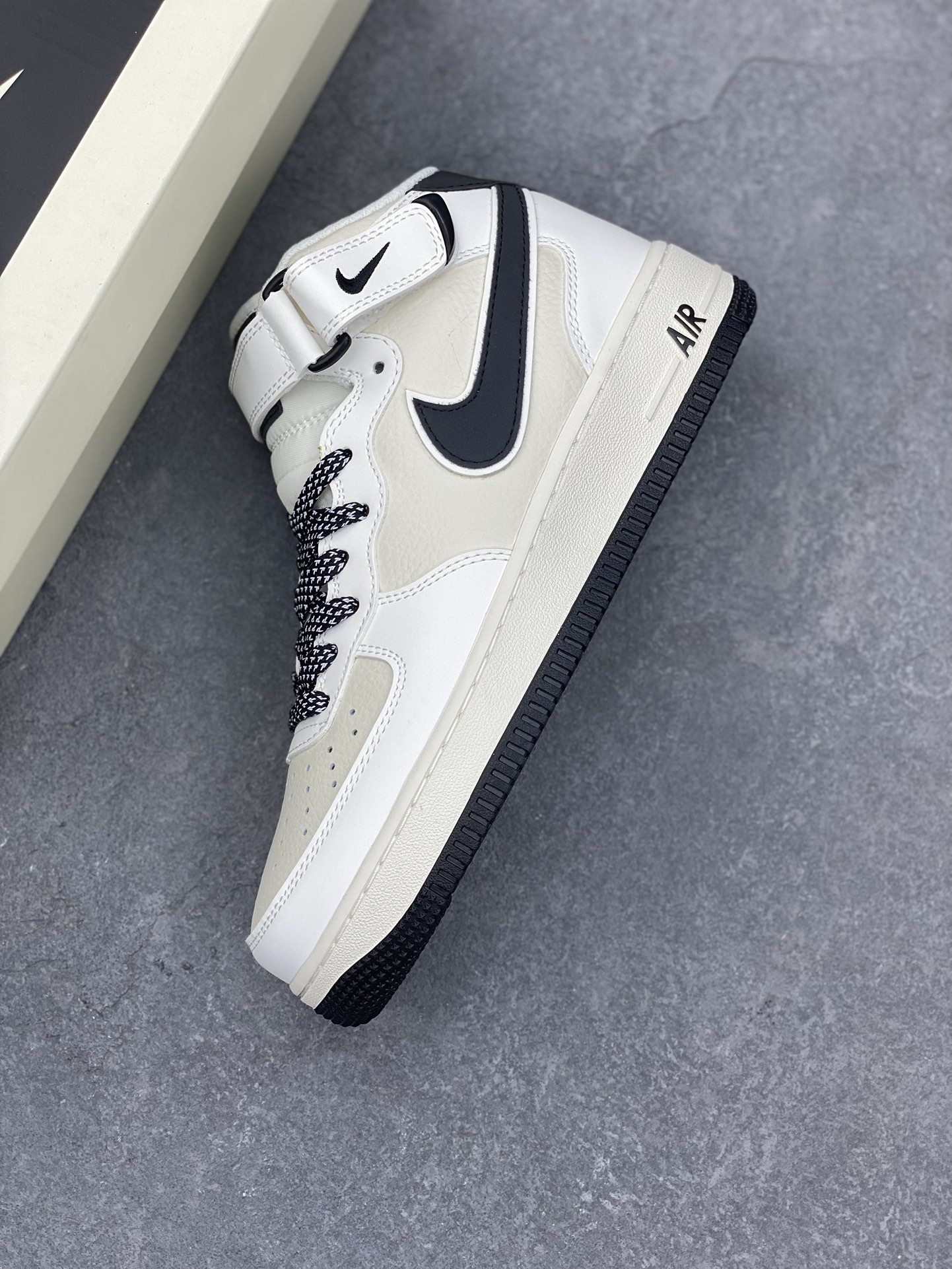Nike Air Force 1 Mid Ivory Black Sneakers - Original Quality & Comfort 8 i1732212717 4730 0