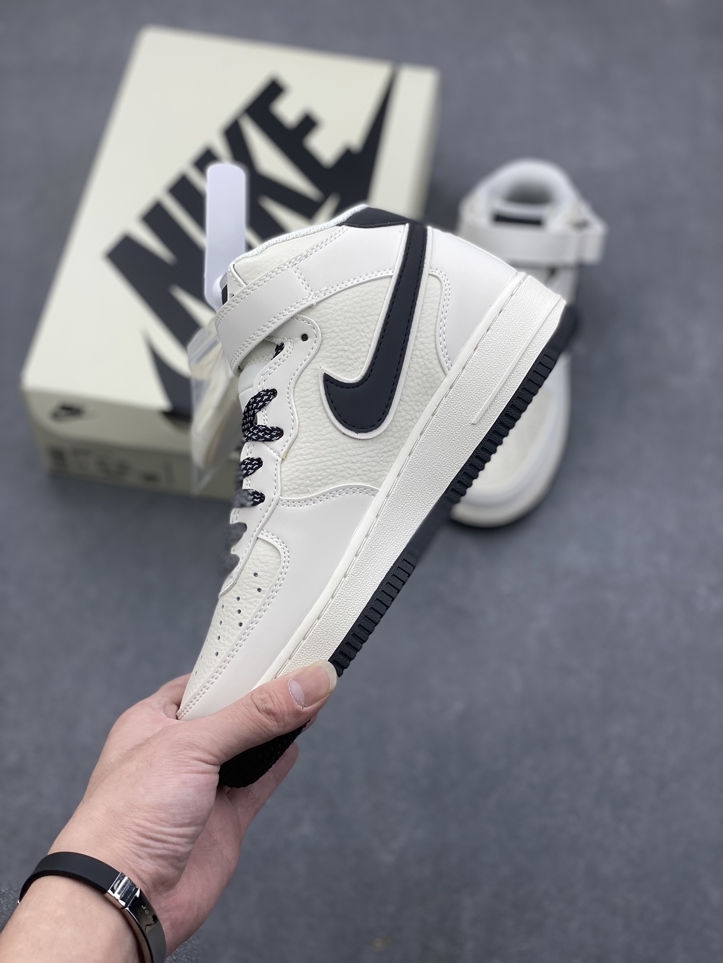 Nike Air Force 1 Mid Ivory Black Sneakers - Original Quality & Comfort 4 i1732212717 6064 7