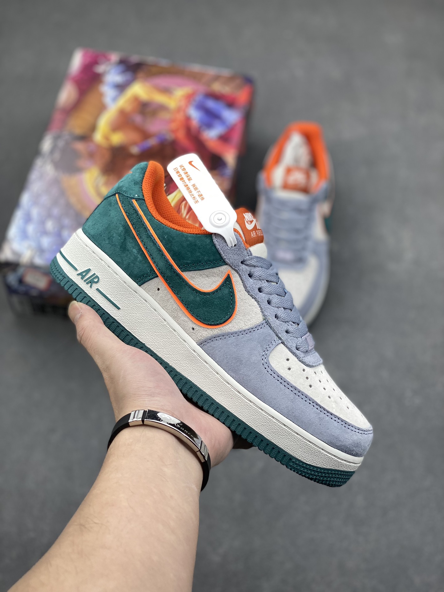 Nike Air Force 1 Low '07: Orange & Blue Suede Casual Sneakers 2 i1732292487 7258 2
