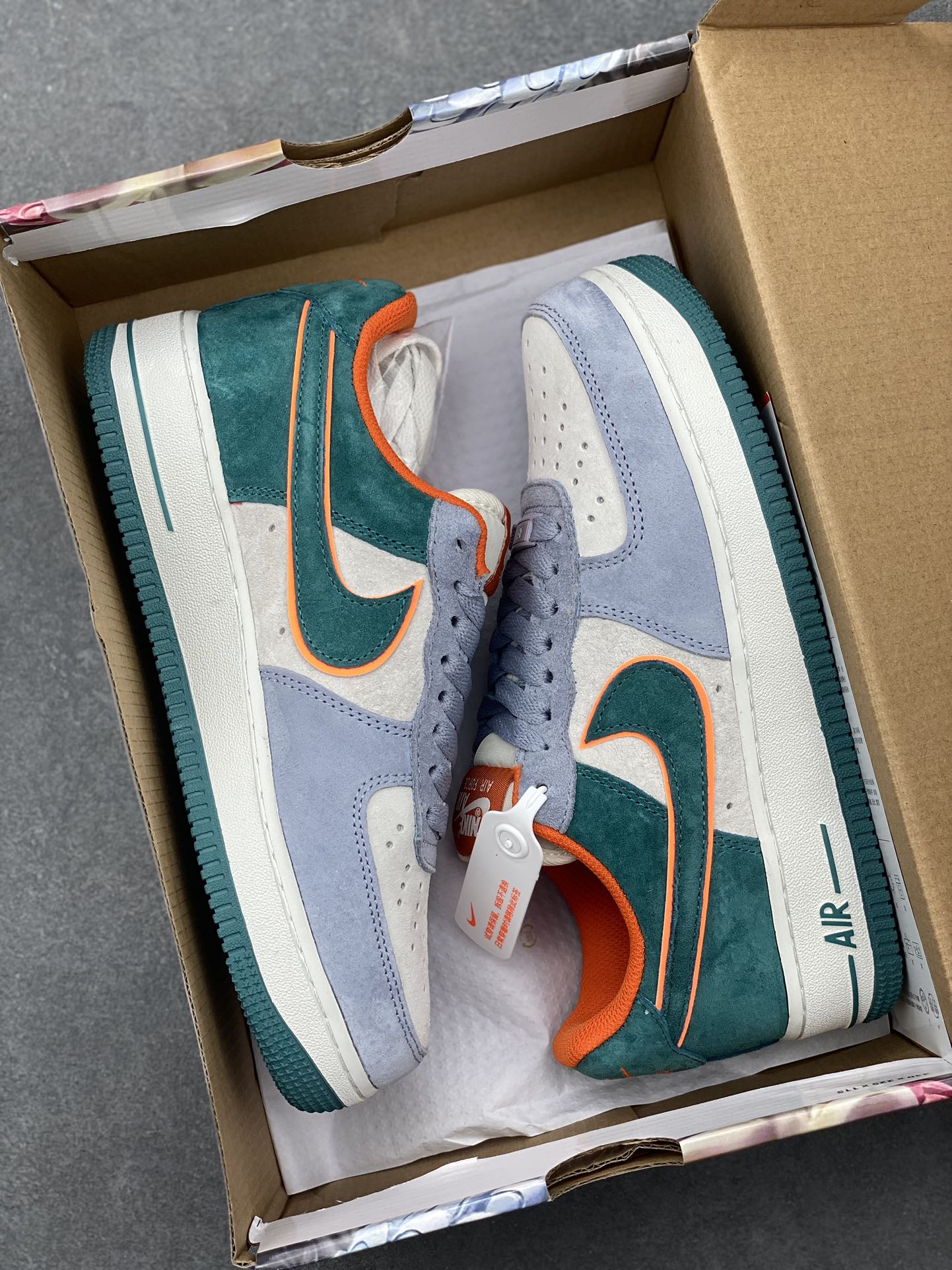 Nike Air Force 1 Low '07: Orange & Blue Suede Casual Sneakers 10 i1732292487 9785 5