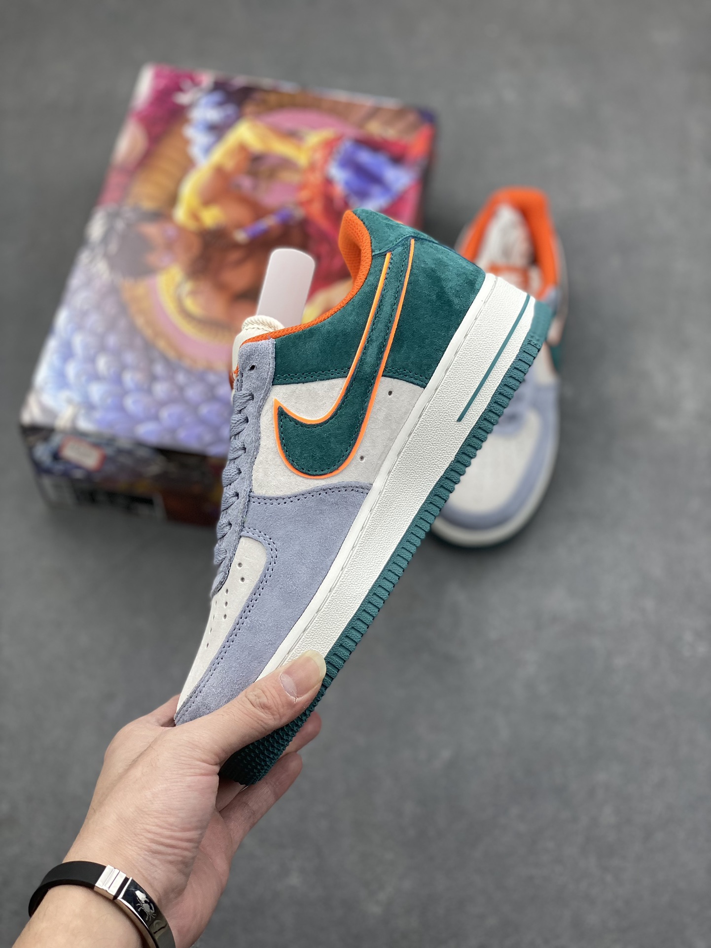 Nike Air Force 1 Low '07: Orange & Blue Suede Casual Sneakers 4 i1732292488 3593 8