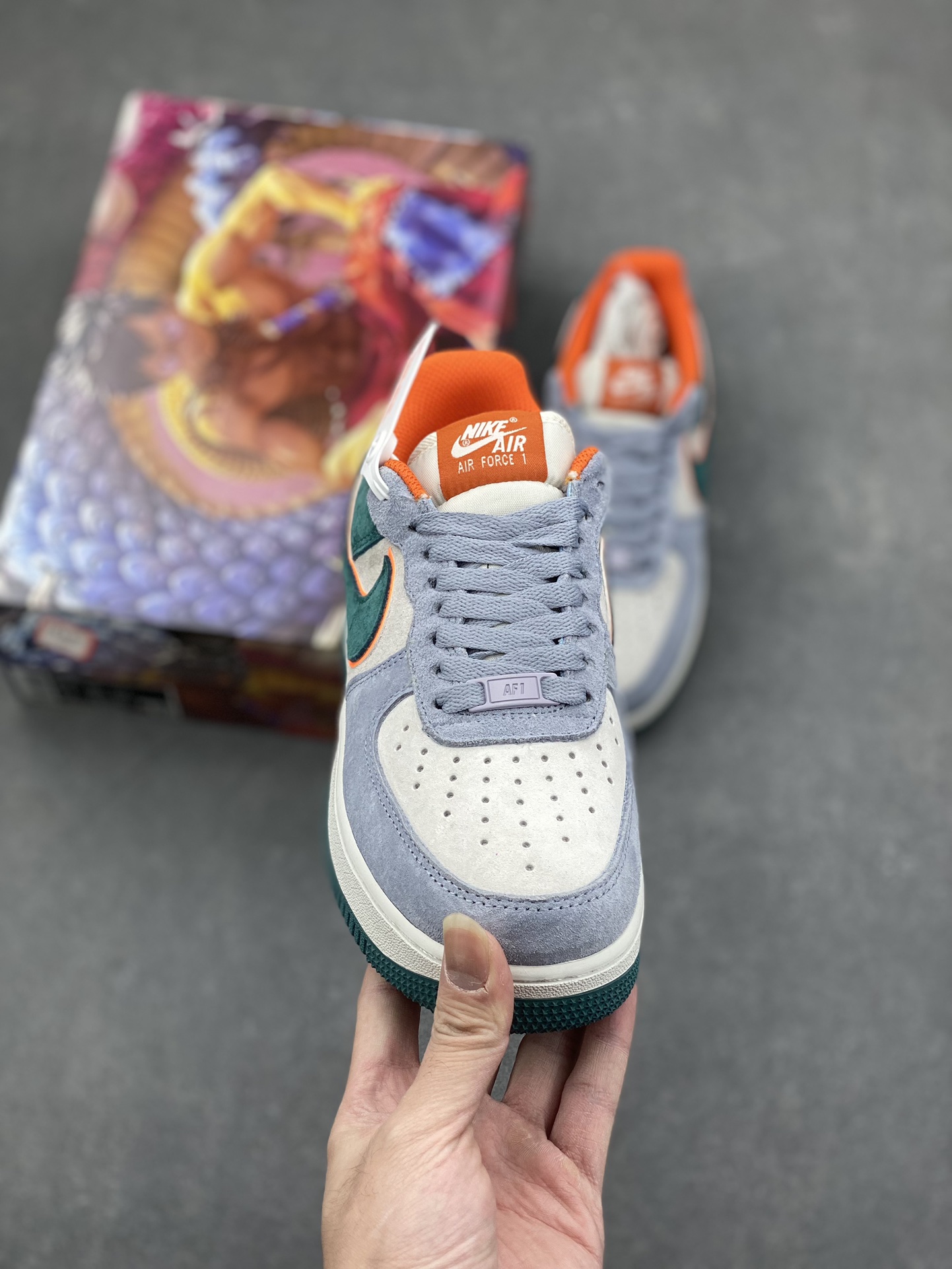 Nike Air Force 1 Low '07: Orange & Blue Suede Casual Sneakers 3 i1732292488 9785 7