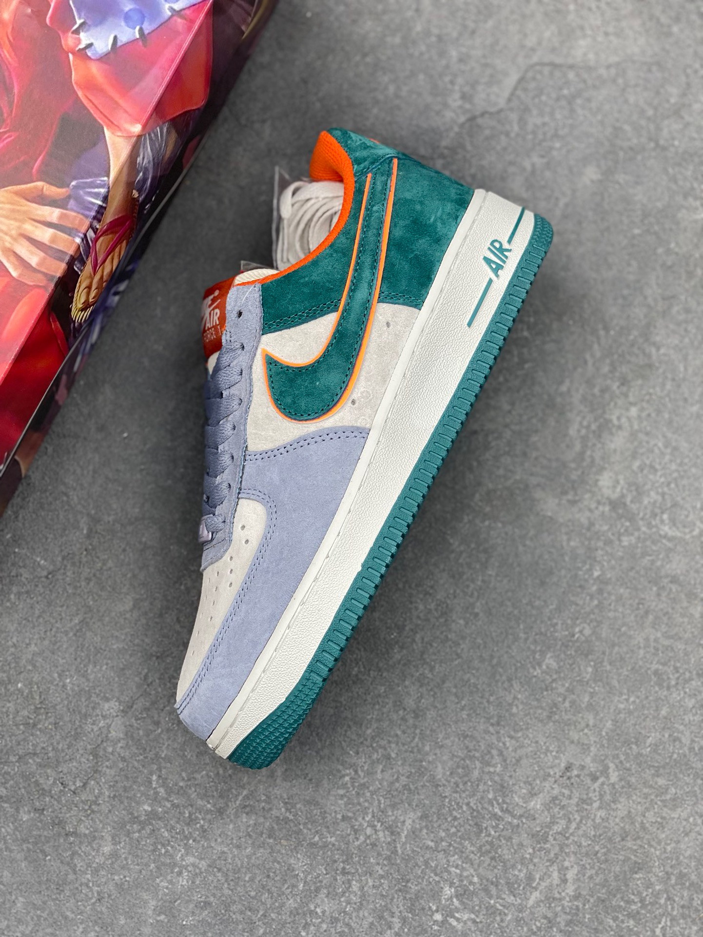 Nike Air Force 1 Low '07: Orange & Blue Suede Casual Sneakers 8 i1732292509 7415 0
