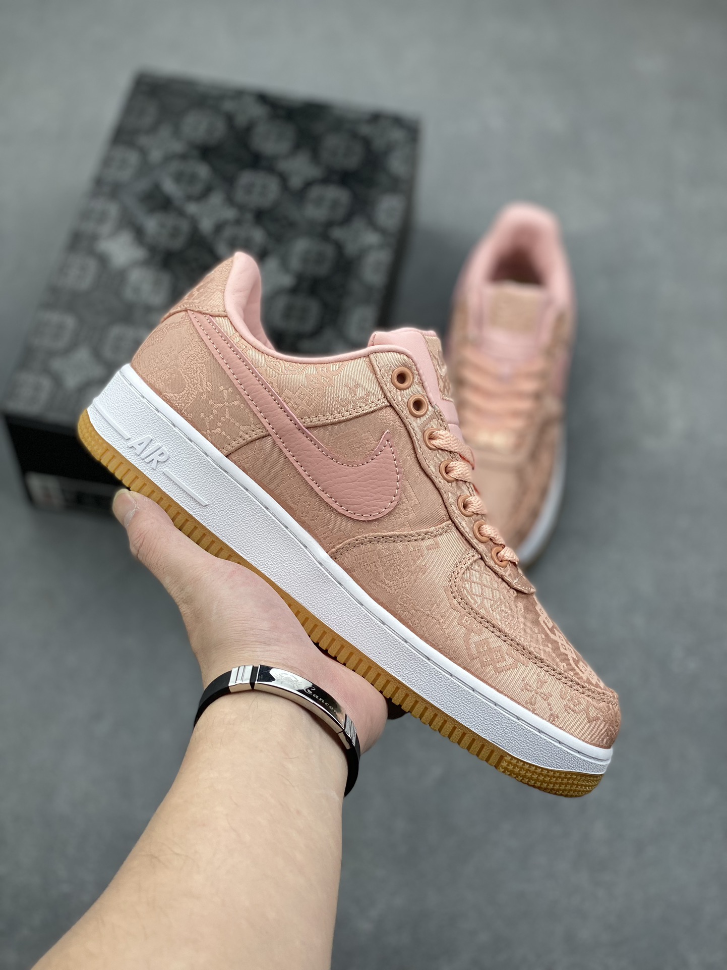 CLOT x Nike Air Force 1 Low PRM Rose Gold Silk Sneaker CJ5290-600 2 i1732292609 7735 8