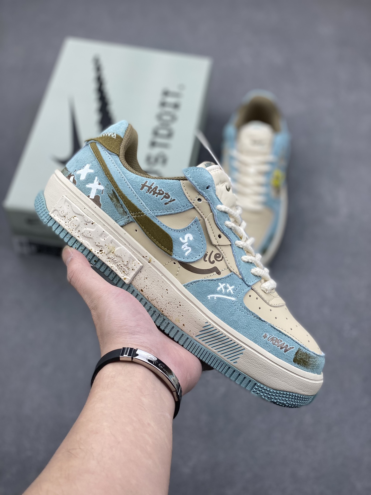 NK Air Force 1 Fontanka 'Enjoy Life' Custom Low-Top Sneakers CW6688-508 2 i1732292882 7071 6