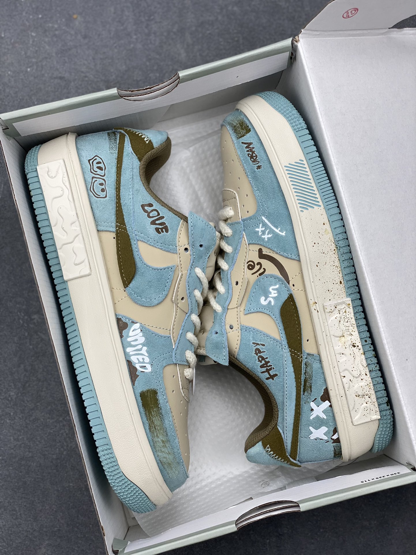 NK Air Force 1 Fontanka 'Enjoy Life' Custom Low-Top Sneakers CW6688-508 10 i1732292882 7277 4