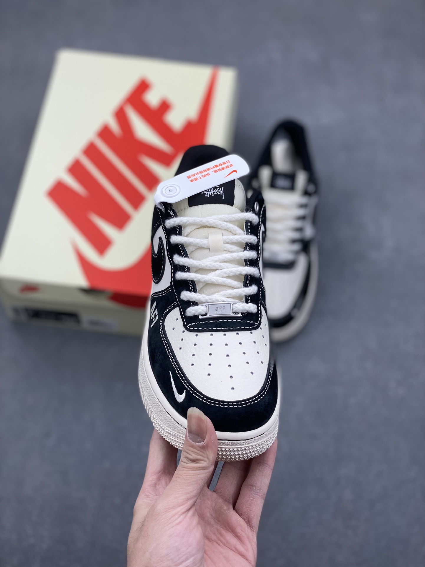 Nike Air Force 1 '07 Low Stussy Collab Sneakers - Black/Red Accents 3 i1732293111 1743 2