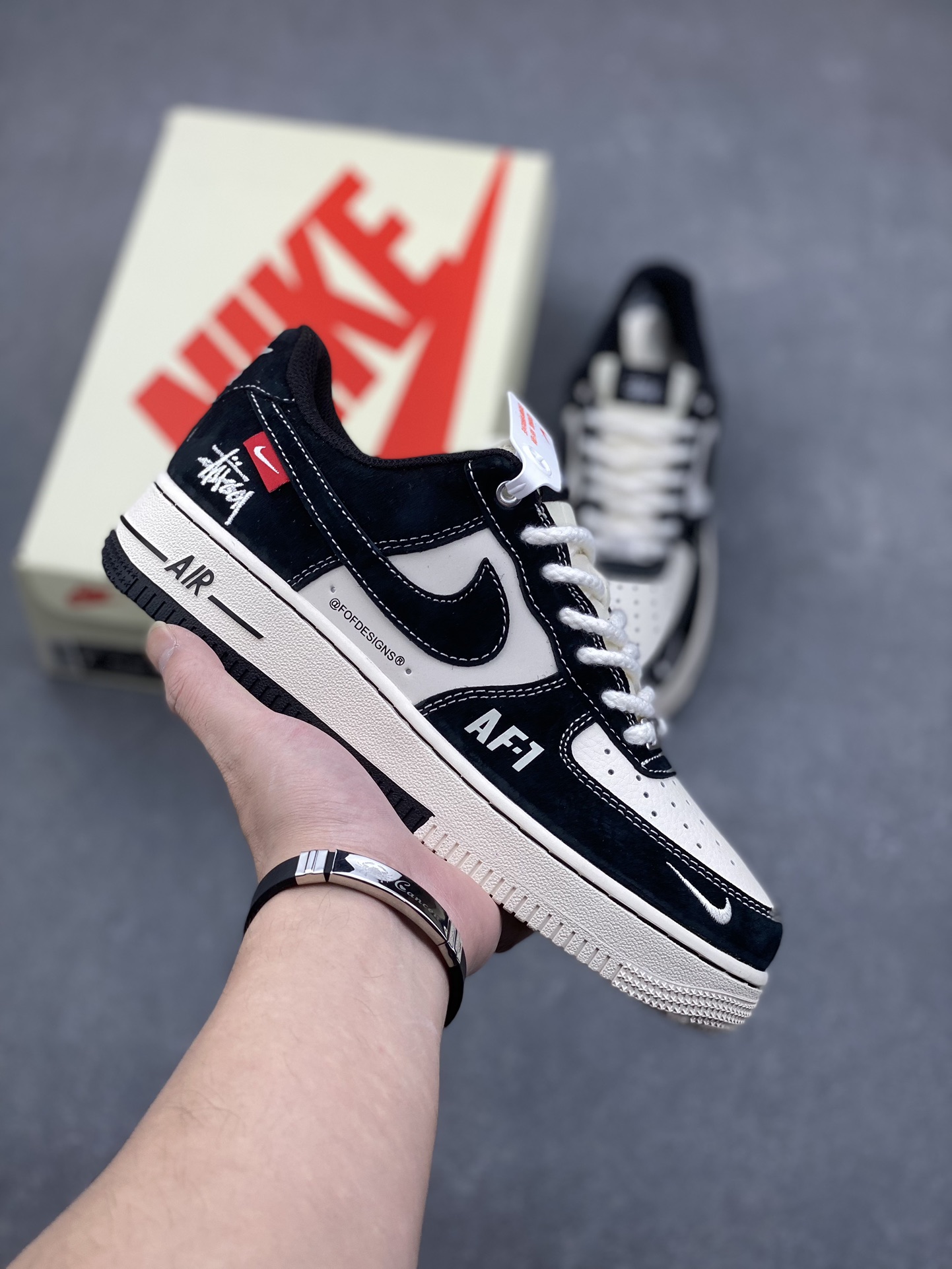 Nike Air Force 1 '07 Low Stussy Collab Sneakers - Black/Red Accents 2 i1732293111 8250 3