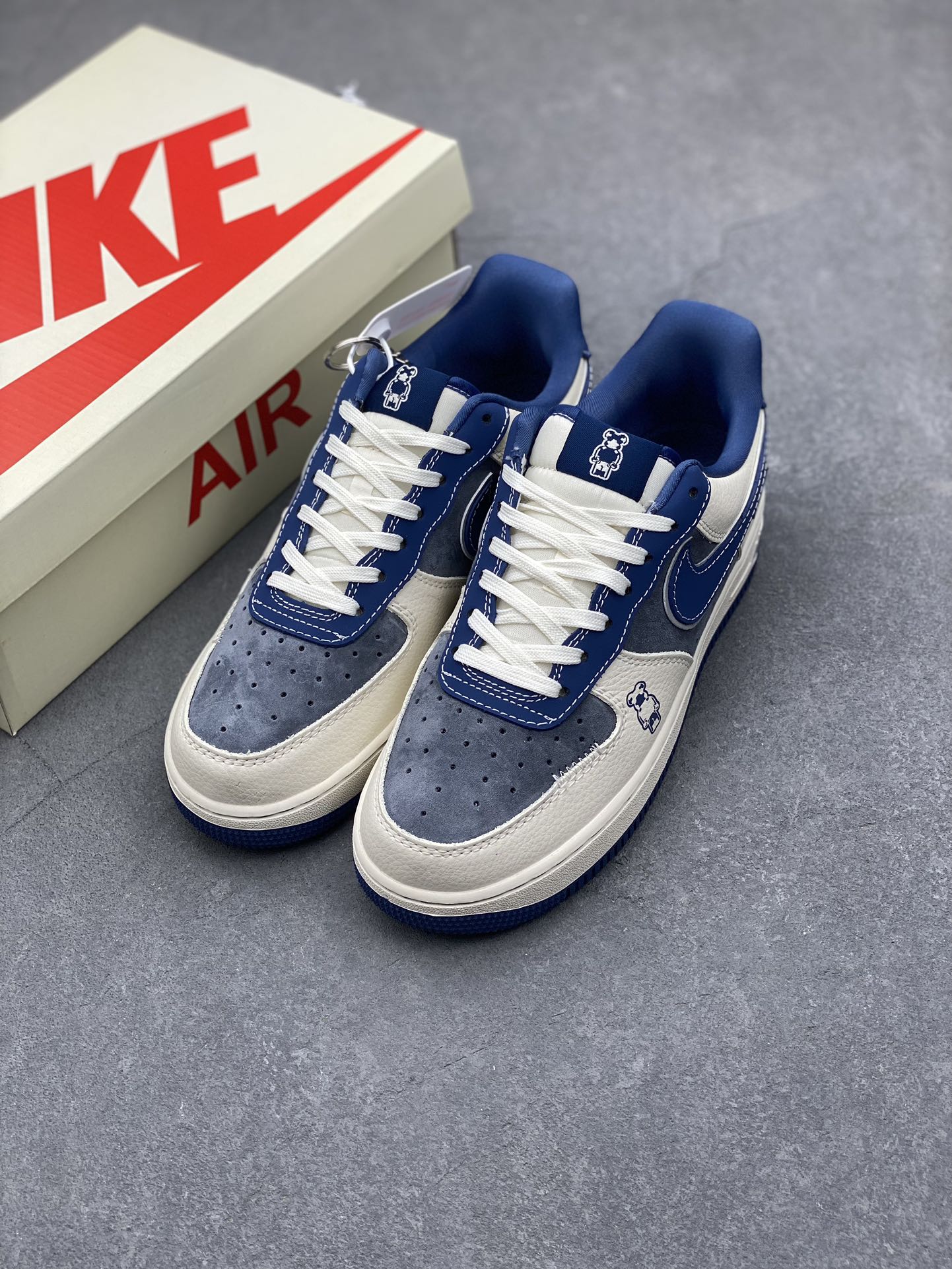 Nike Air Force 1 '07 Low 'Violent Bear' Sneakers - Gray, Beige, and Blue 9 i1732293165 1932 6