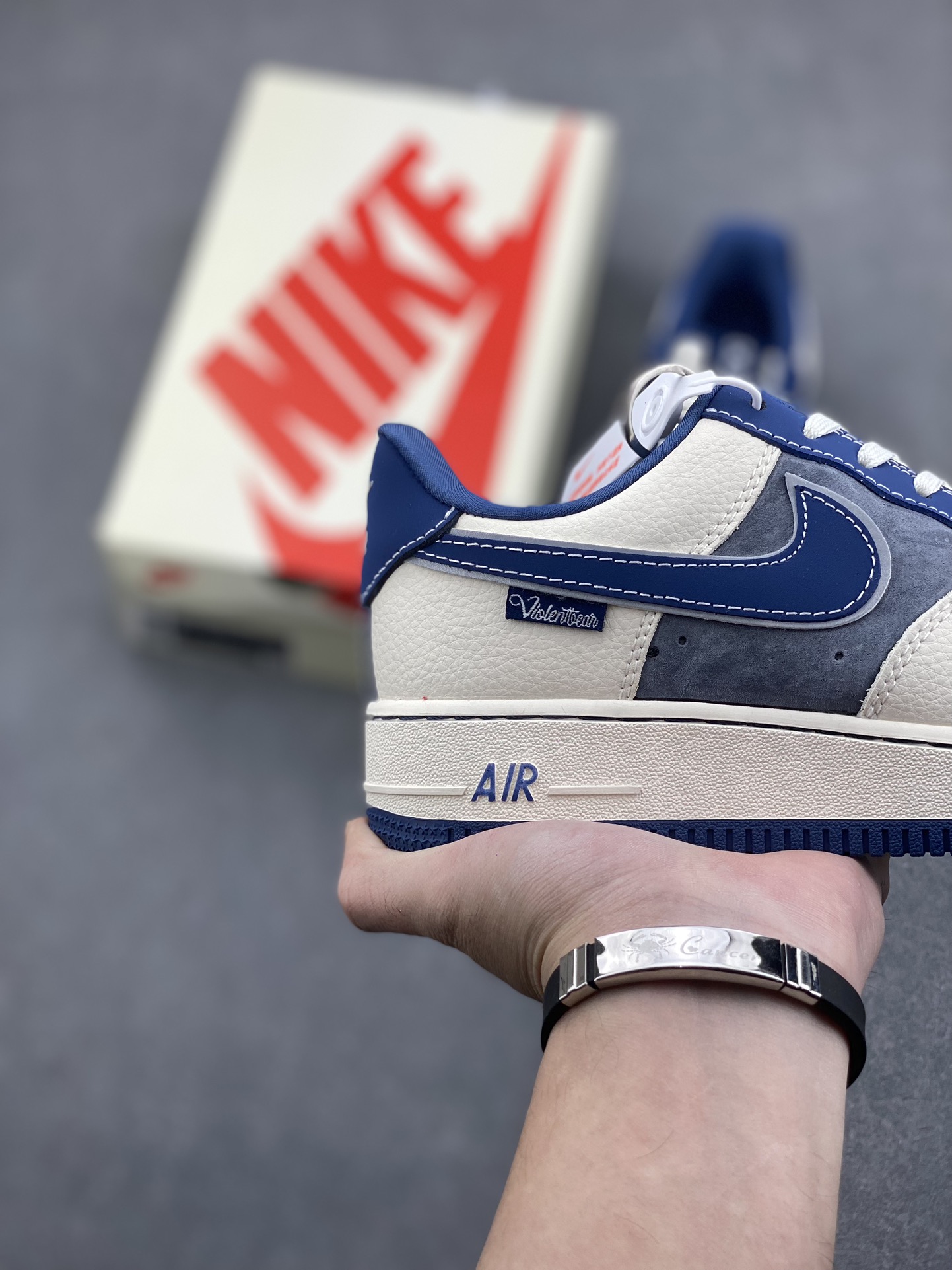 Nike Air Force 1 '07 Low 'Violent Bear' Sneakers - Gray, Beige, and Blue 6 i1732293165 3972 0