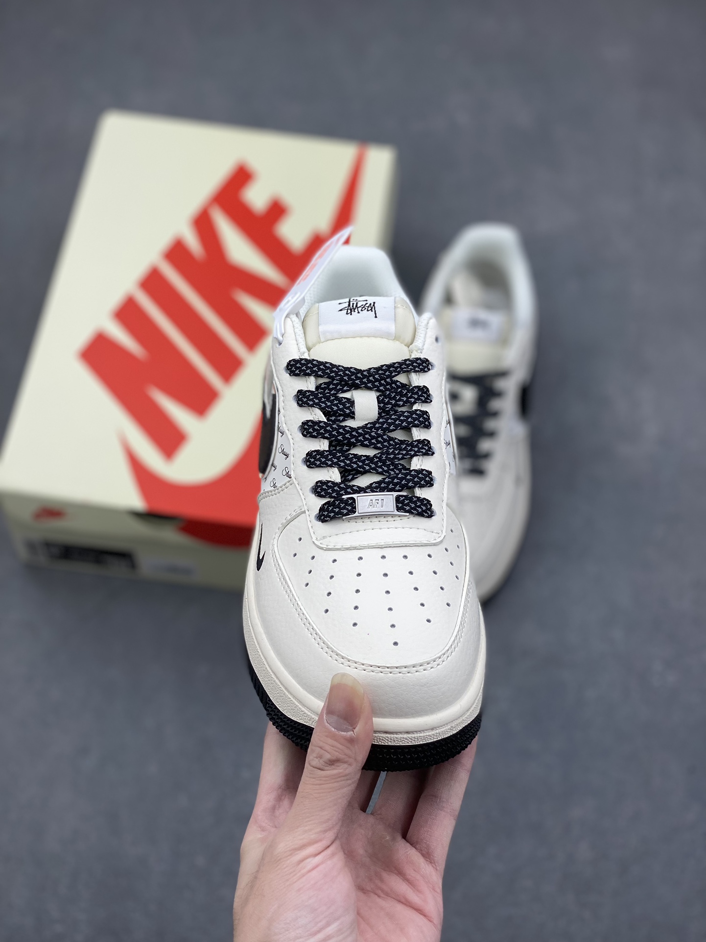Nike Air Force 1 '07 Low Stussy Collab Sneakers - Limited Edition, Cream/Black 3 i1732293208 7281 3