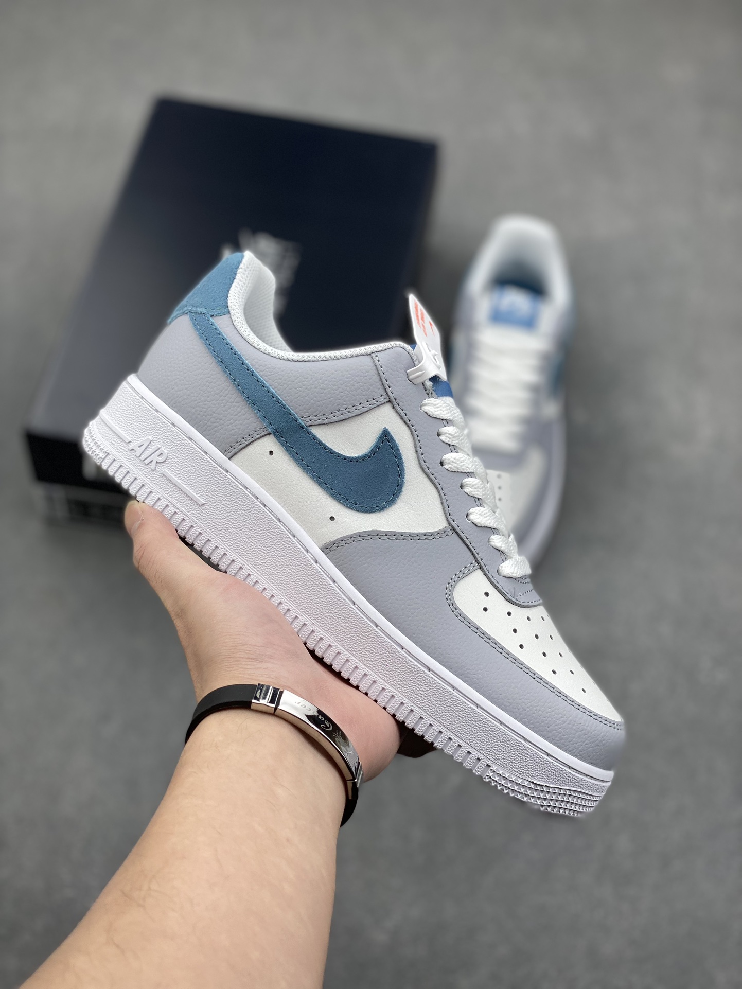 Nike Air Force 1 '07 Low Gray/Blue Cushioned Athletic Fashion Sneakers 2 i1732380274 1725 6