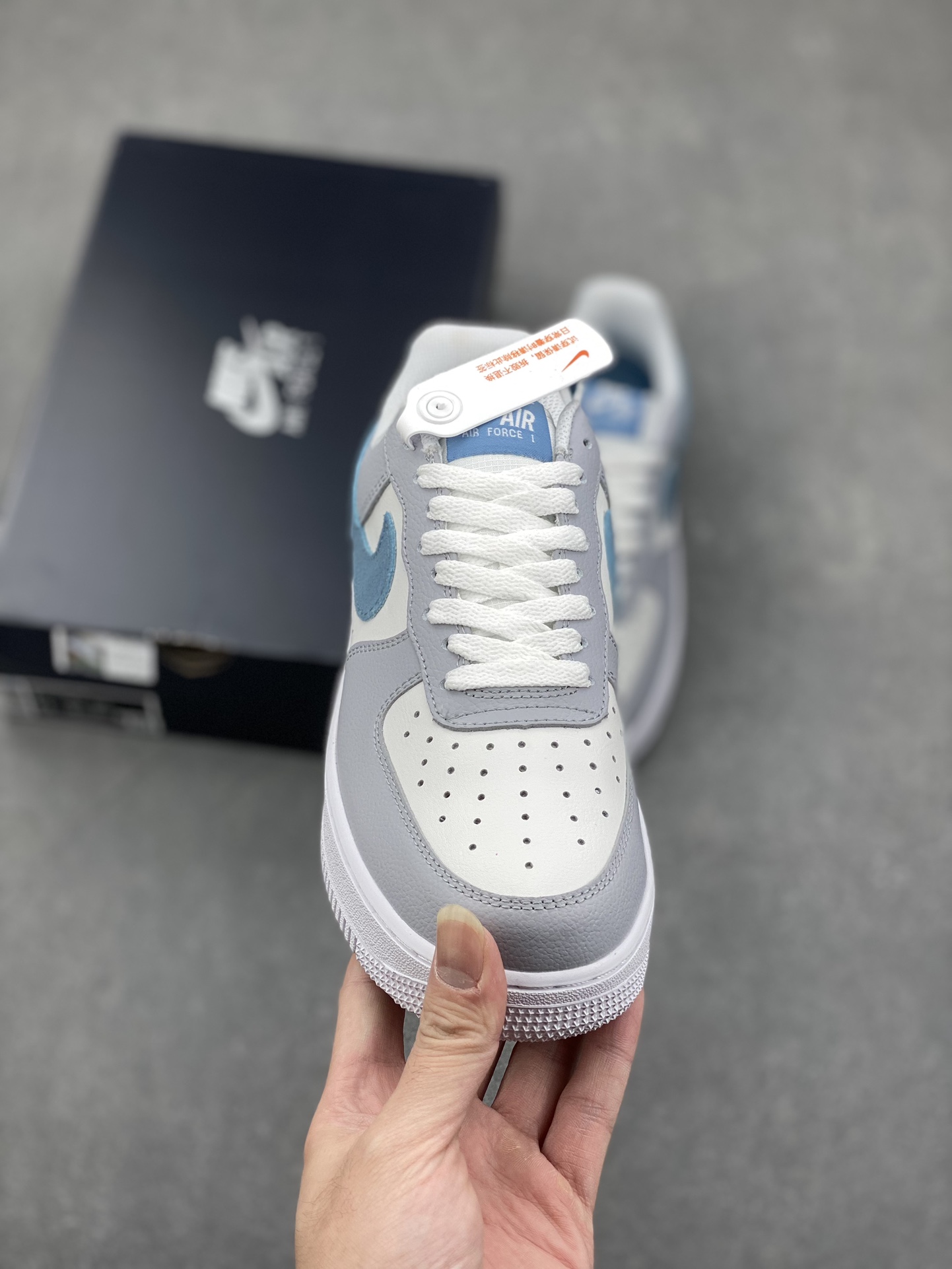 Nike Air Force 1 '07 Low Gray/Blue Cushioned Athletic Fashion Sneakers 3 i1732380274 5964 1