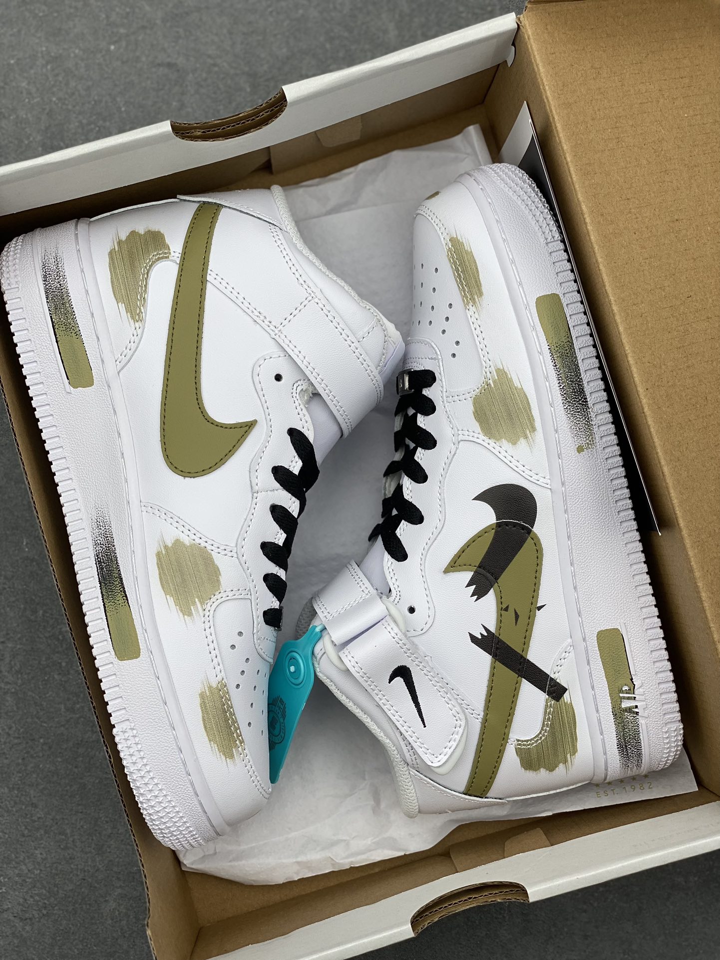 Nike Air Force 1 Mid '07 Olive Green Custom Anime Casual Basketball Shoes 10 i1732380786 3355 8