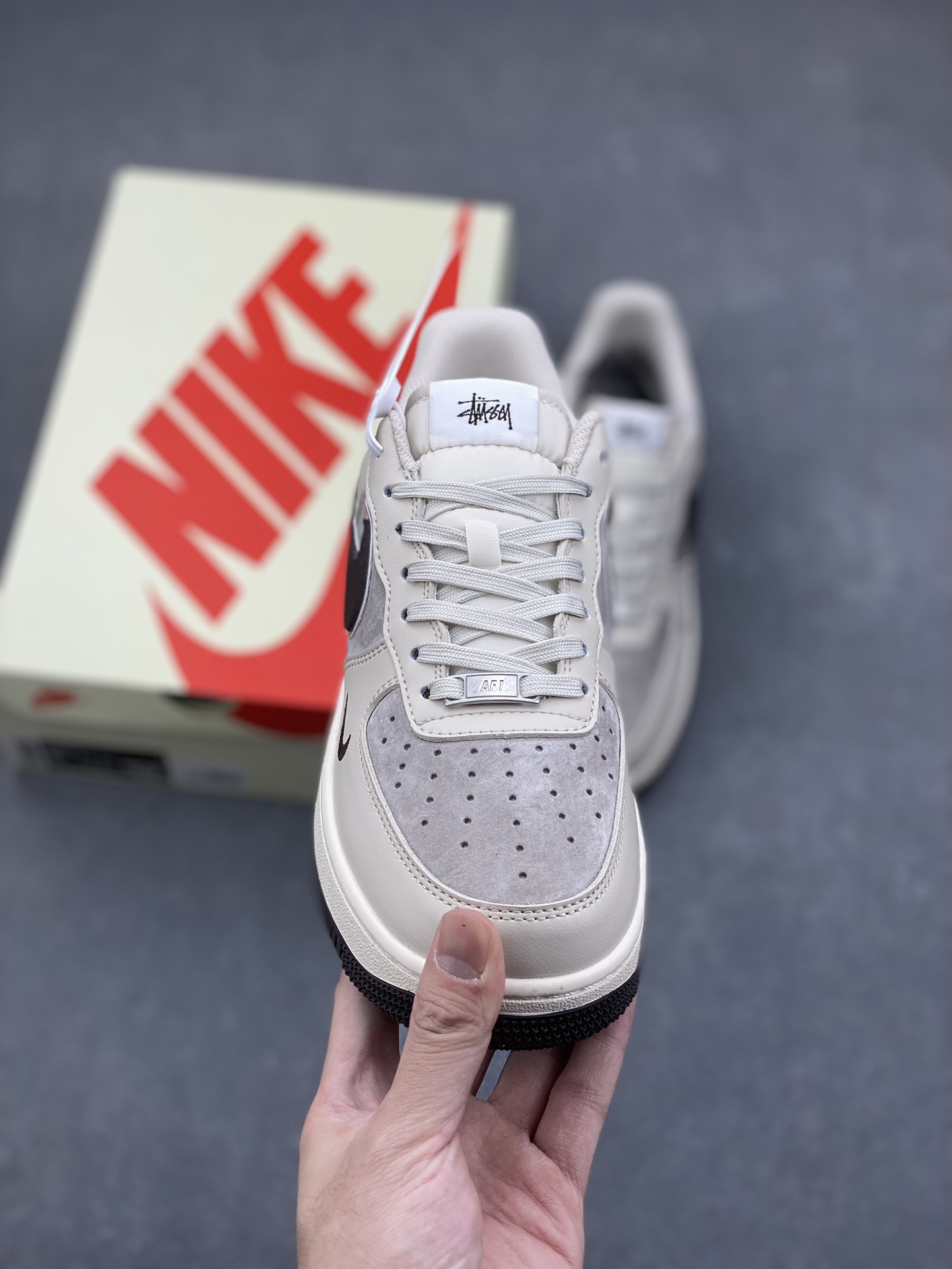 Nike Air Force 1 '07 Low Stussy Collab Sneakers - Cream/Black 3 i1732485514 1963 5