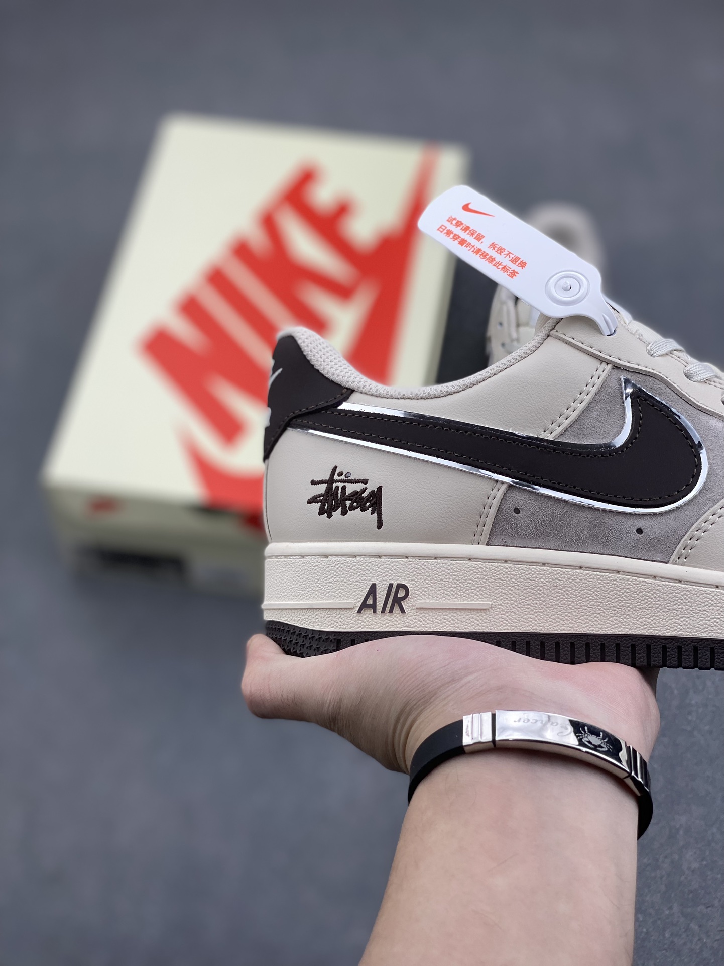 Nike Air Force 1 '07 Low Stussy Collab Sneakers - Cream/Black 6 i1732485514 9052 3