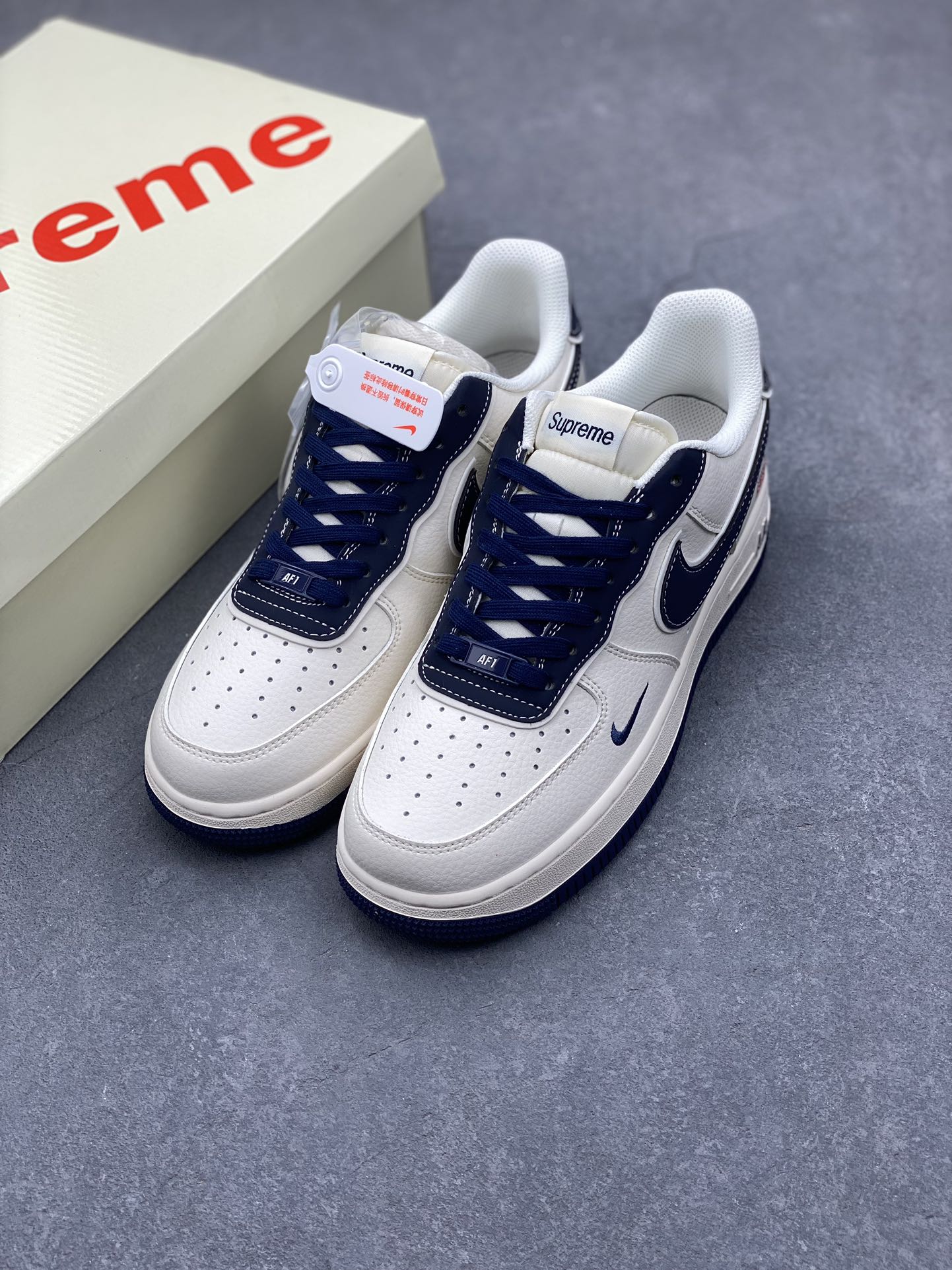 Nike Air Force 1 '07 Low Stone Island Supreme Collab - Navy/Cream 9 i1732566056 6785 7