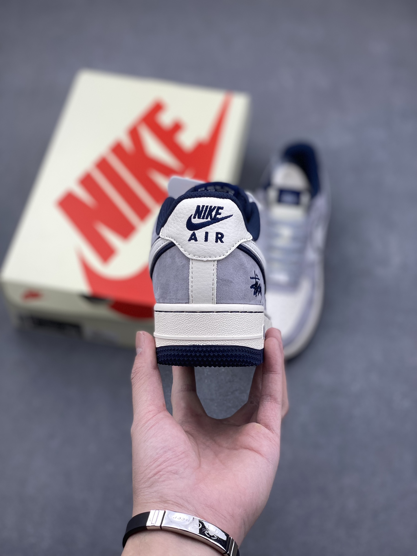 Nike Air Force 1 '07 Low Stussy Grey White Blue Sneakers 5 i1732736352 9542 1