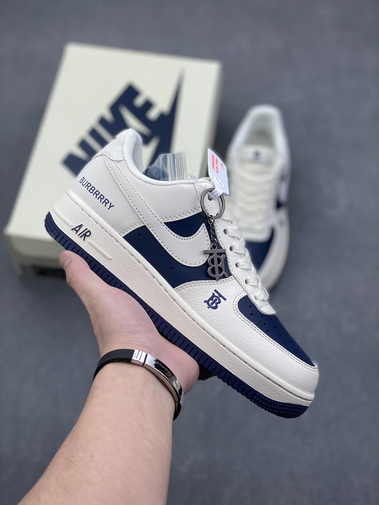Nike Air Force 1 '07 Low Burberry Collab Sneakers - White/Navy 2 i1732811309 1481 0