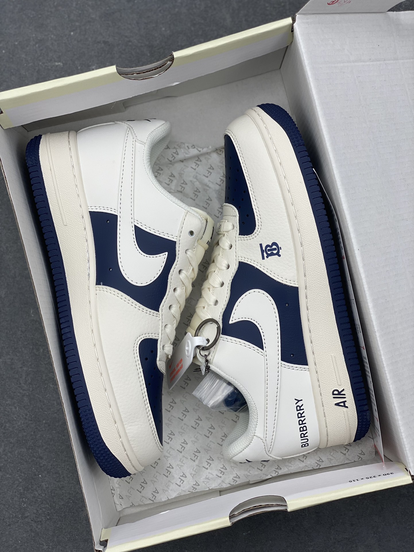 Nike Air Force 1 '07 Low Burberry Collab Sneakers - White/Navy 10 i1732811309 9990 3