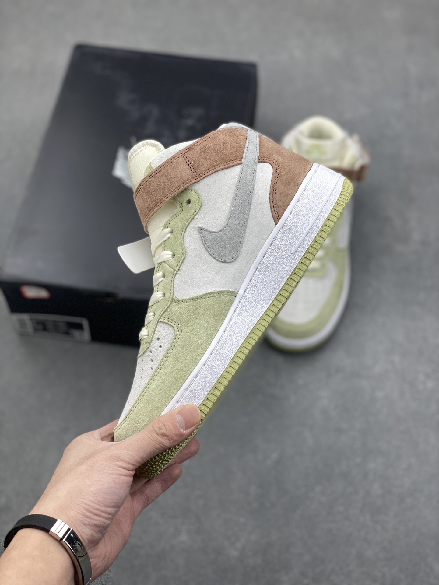 Nike Air Force 1 MID '07 Light Green/Grey Casual Sneakers,Original Suede 4 i1732915457 9987 0