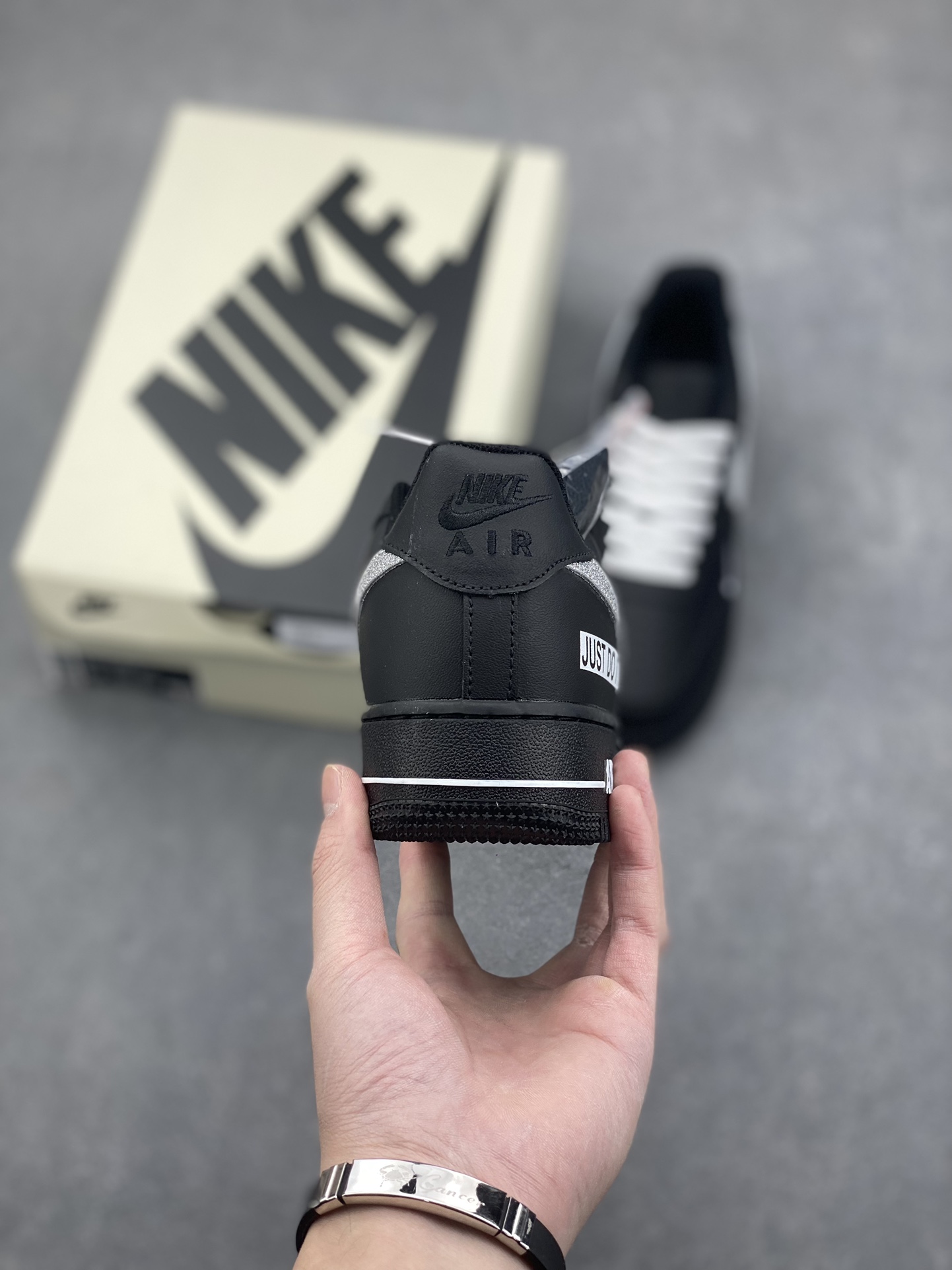 Nike Air Force 1 Black/Silver "Just Do It" Edition - Premium Comfort & Style 5 i1732915501 7289 2