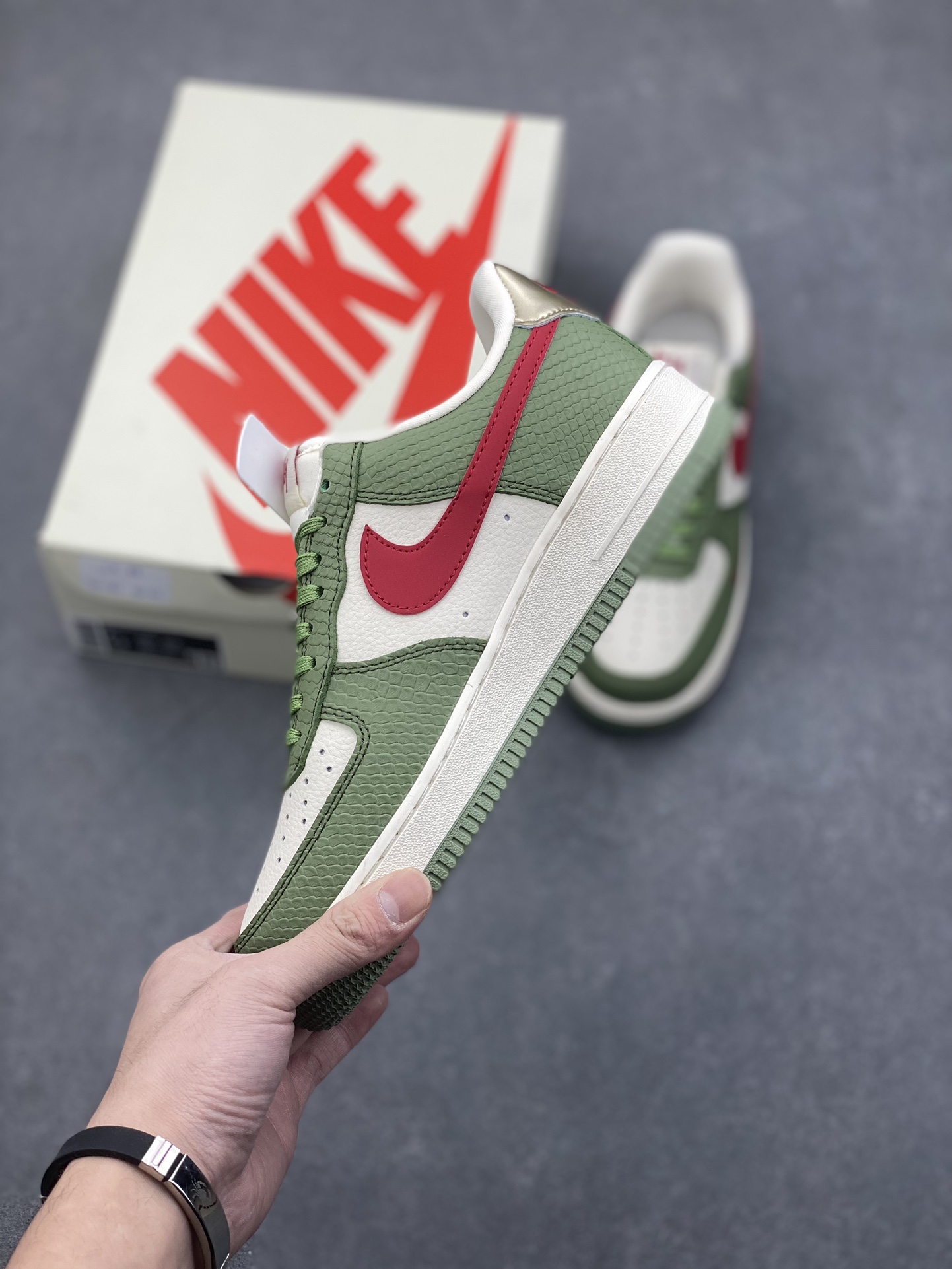 Nike Air Force 1 '07 Low Stussy Collab Green Snake Skin Sneakers 4 i1732915624 7688 5