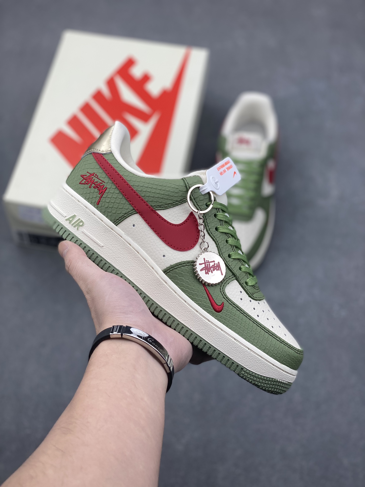 Nike Air Force 1 '07 Low Stussy Collab Green Snake Skin Sneakers 2 i1732915625 2242 7