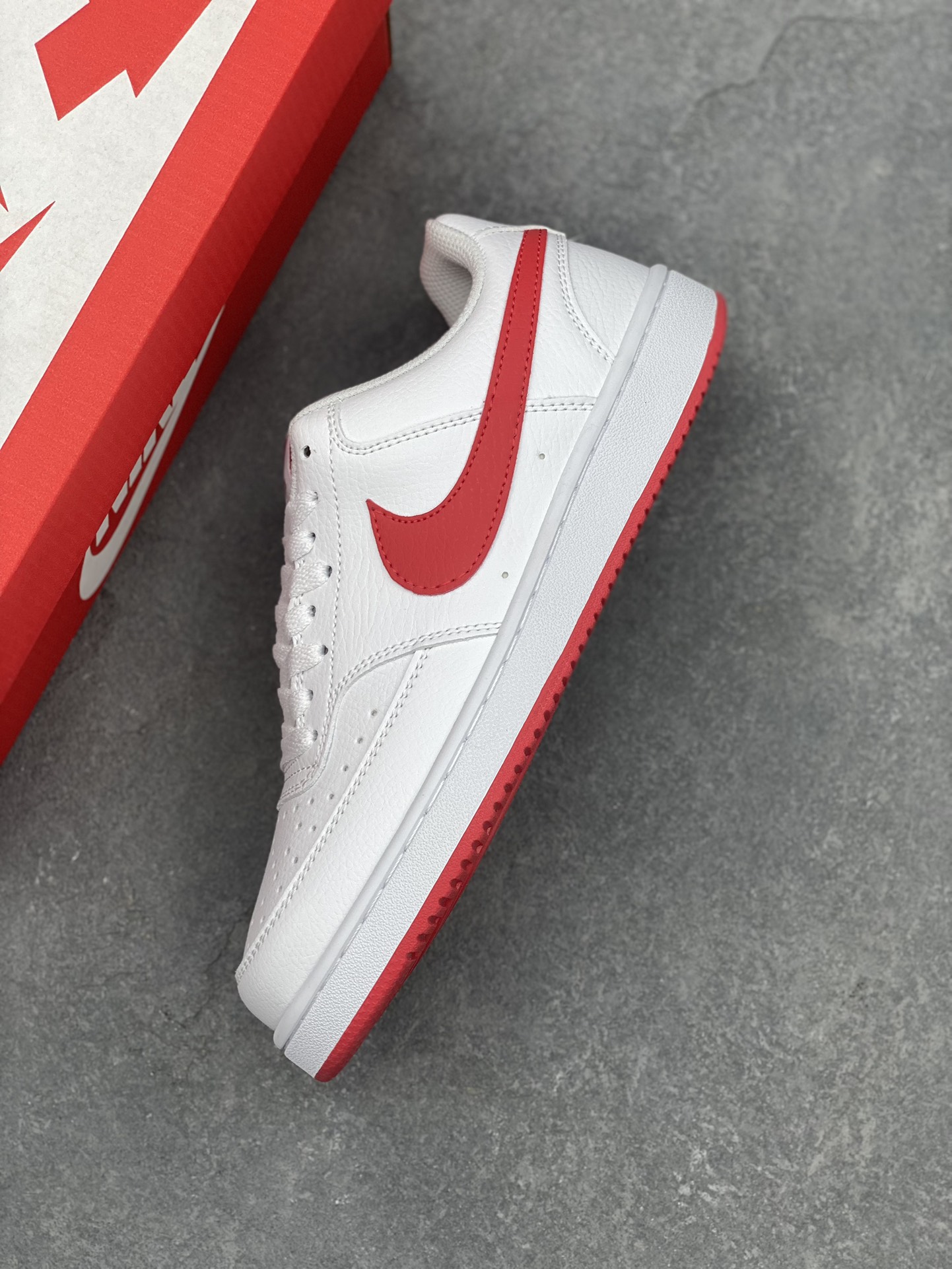 Nike Court Vision Low White/Red Classic Sneakers Comfortable Fashion CD5463-102 8 i1732995425 1958 2