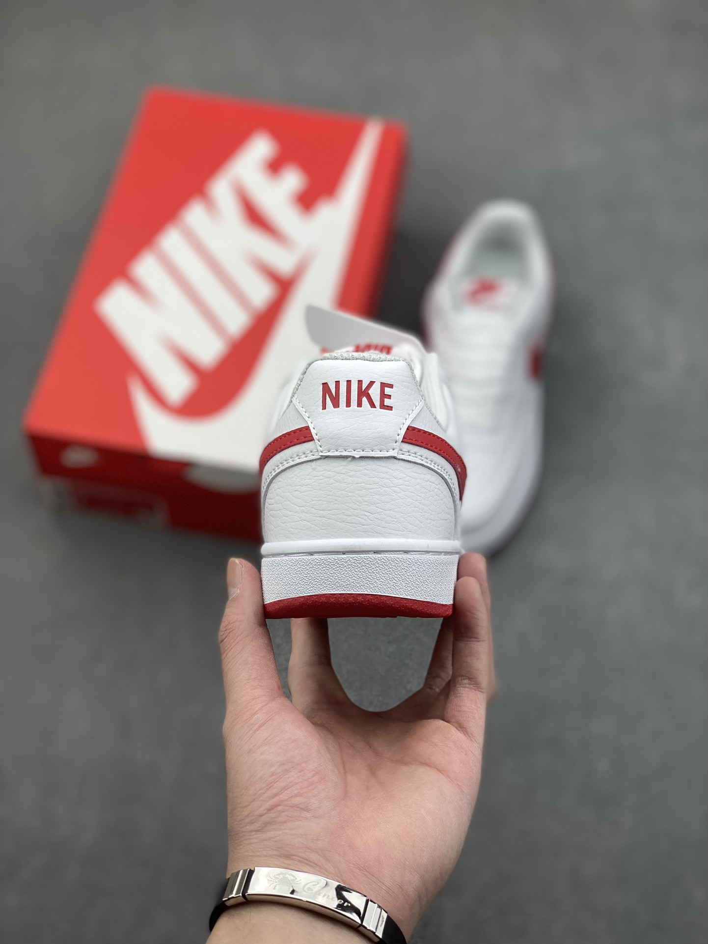 Nike Court Vision Low White/Red Classic Sneakers Comfortable Fashion CD5463-102 5 i1732995425 3659 8