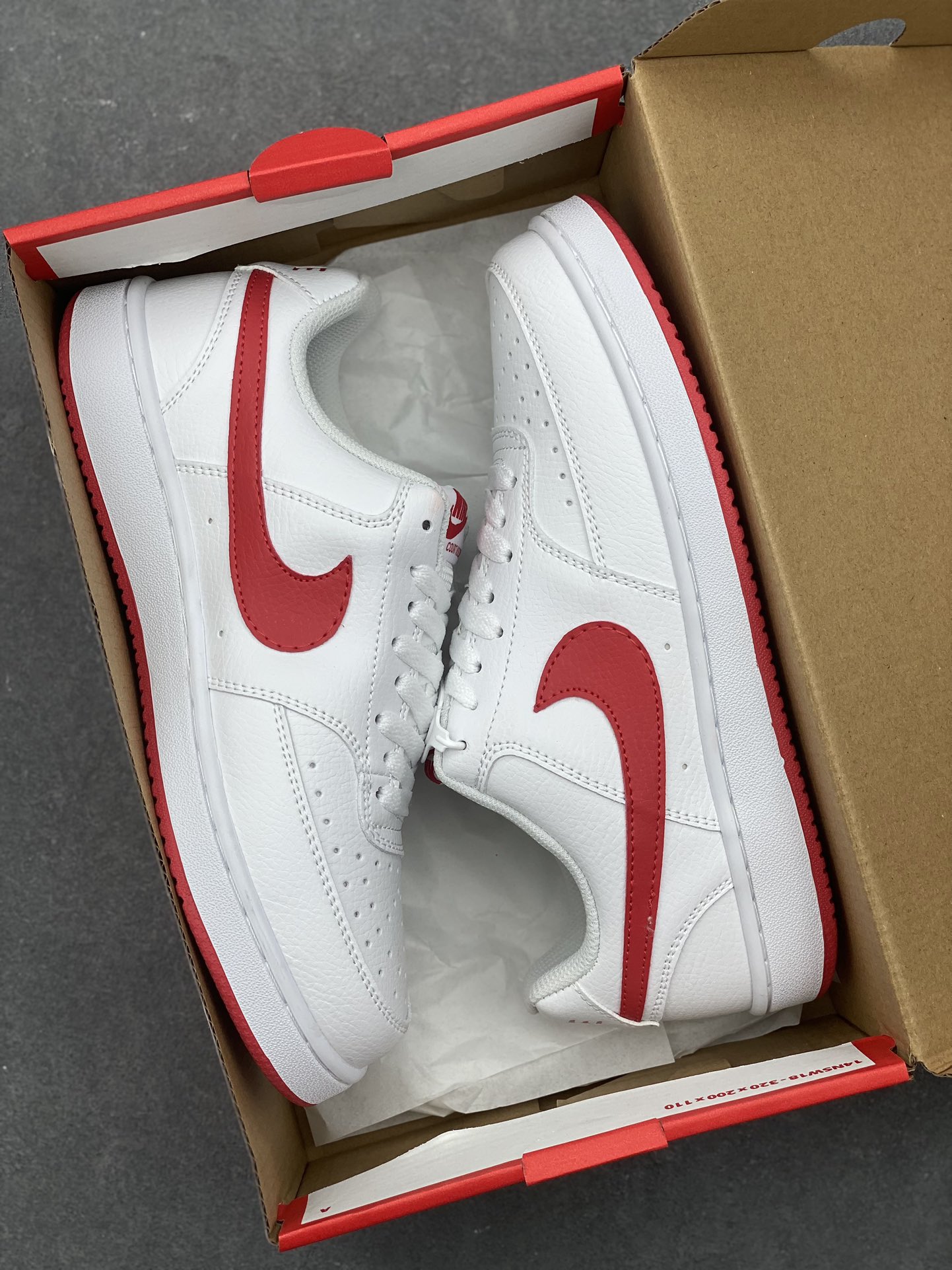 Nike Court Vision Low White/Red Classic Sneakers Comfortable Fashion CD5463-102 10 i1732995425 3763 1