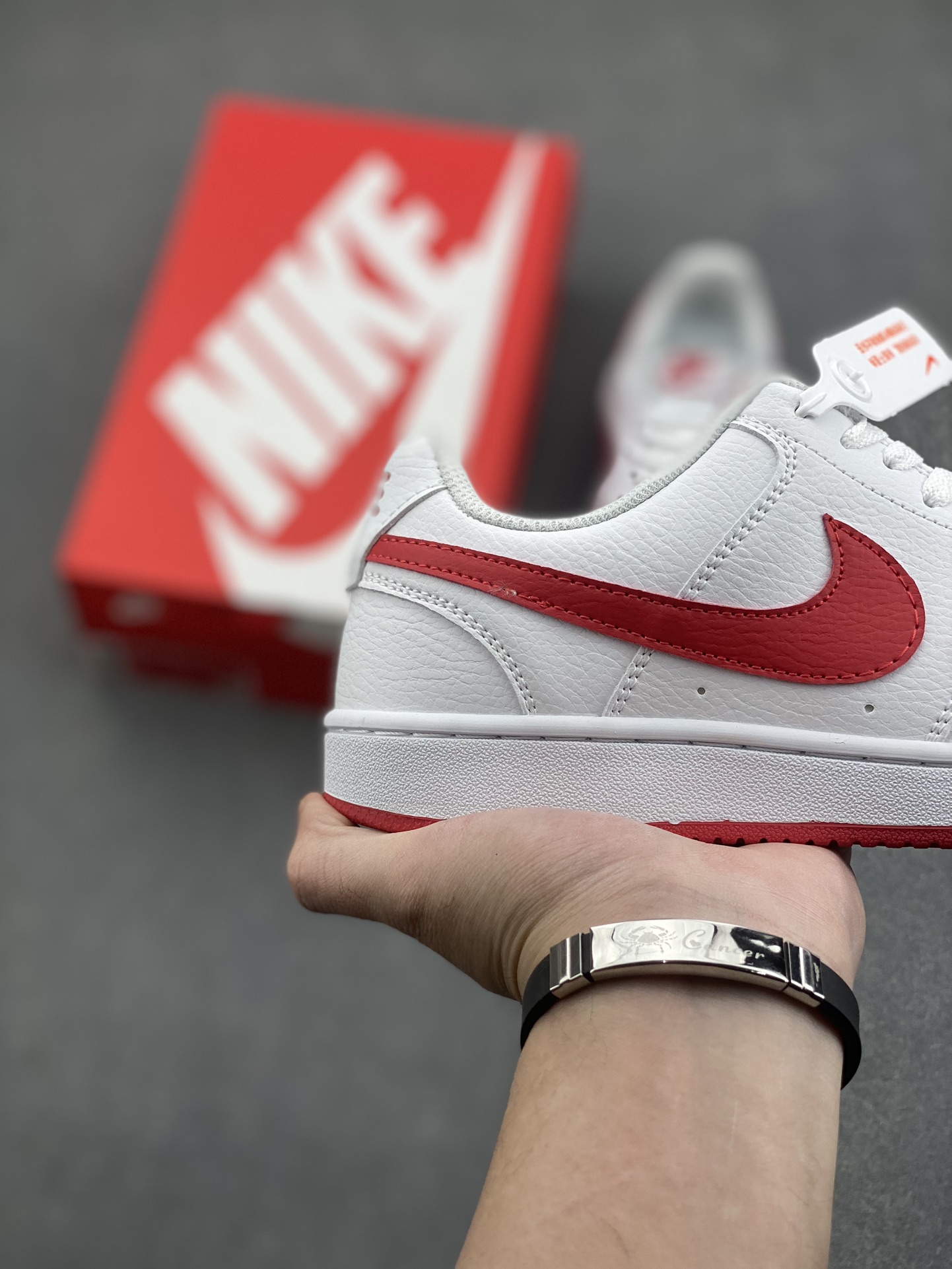Nike Court Vision Low White/Red Classic Sneakers Comfortable Fashion CD5463-102 6 i1732995425 5551 6