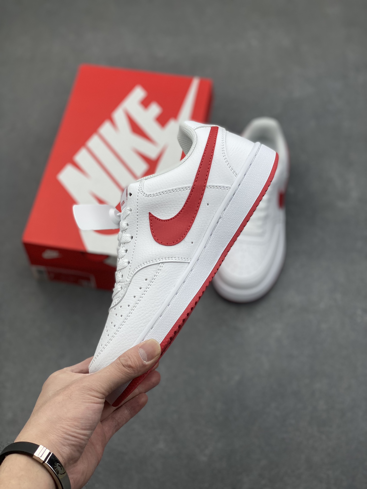Nike Court Vision Low White/Red Classic Sneakers Comfortable Fashion CD5463-102 4 i1732995425 6665 4