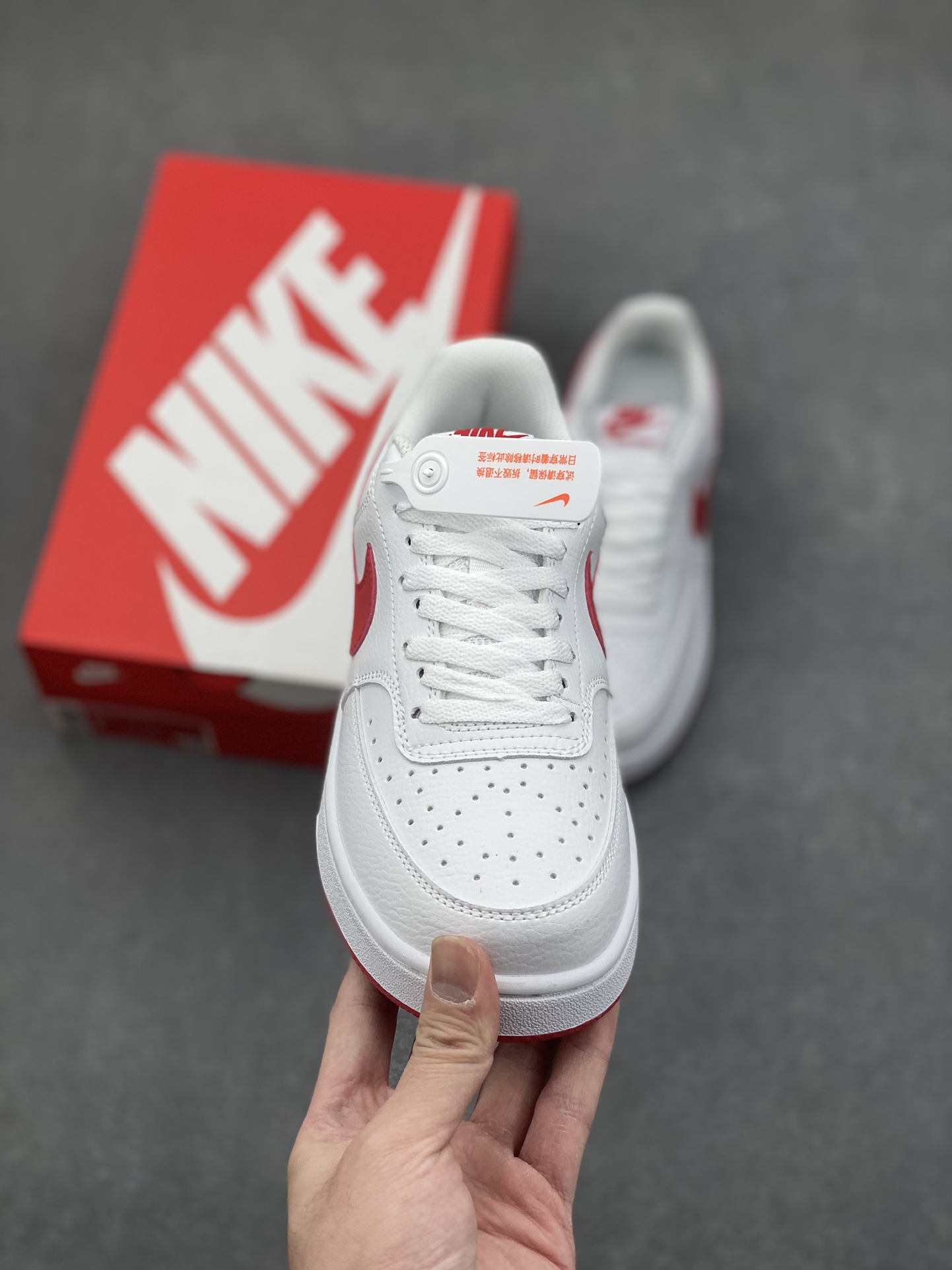 Nike Court Vision Low White/Red Classic Sneakers Comfortable Fashion CD5463-102 3 i1732995425 7856 0