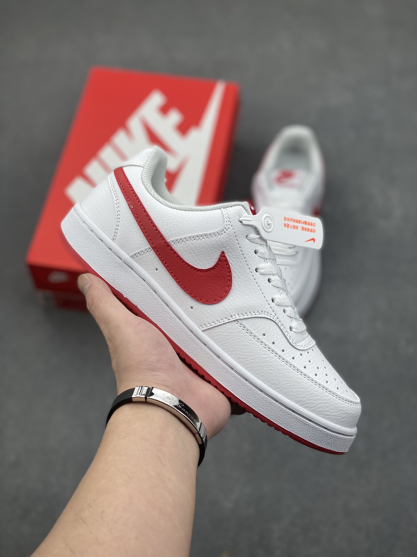 Nike Court Vision Low White/Red Classic Sneakers Comfortable Fashion CD5463-102 2 i1732995425 9969 5