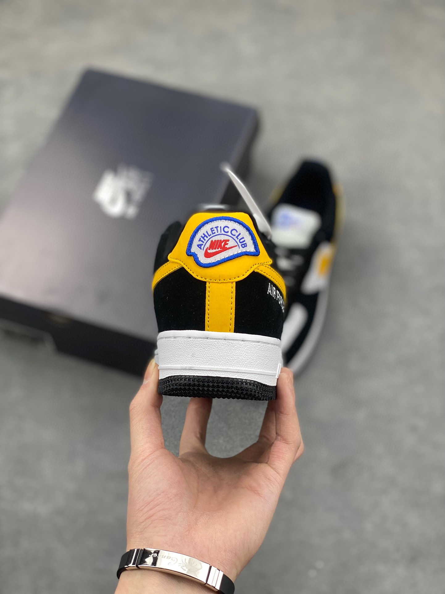 Nike Air Force 1 '07 Low-Top Sneakers - Black, White & Yellow Athletic Club 5 i1732997592 10 5