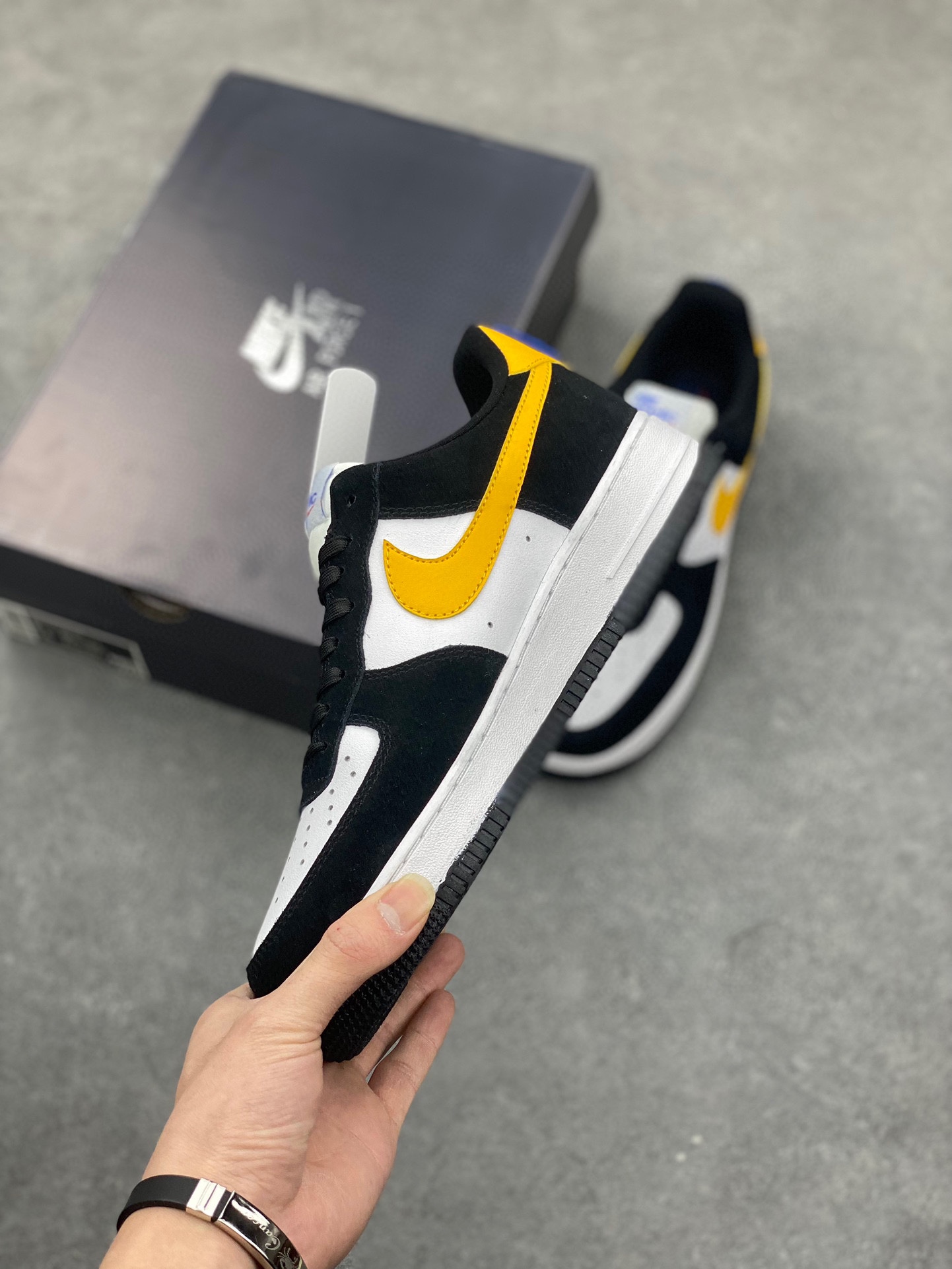 Nike Air Force 1 '07 Low-Top Sneakers - Black, White & Yellow Athletic Club 4 i1732997592 3416 2